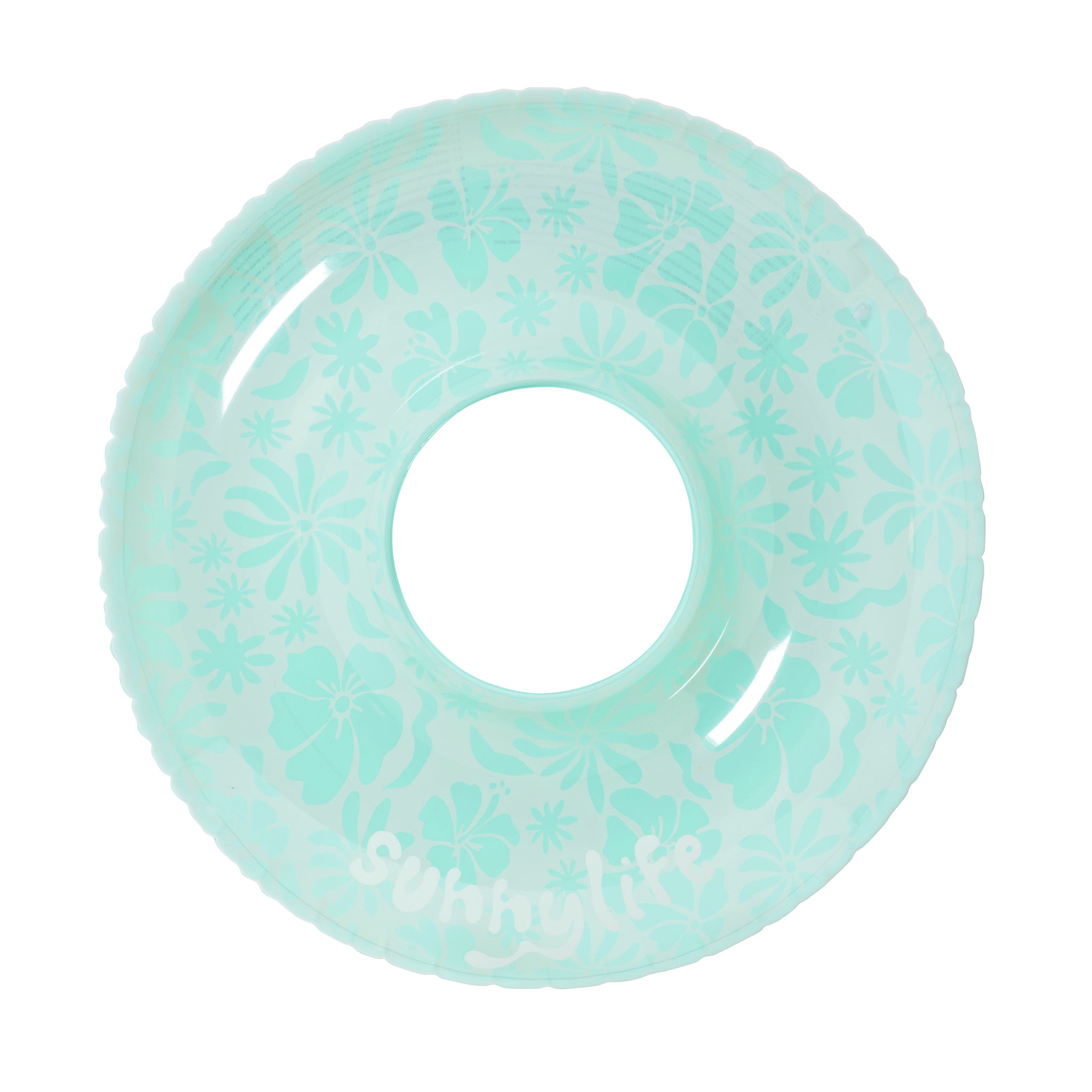 Tube Pool Ring - Floral Seafoam