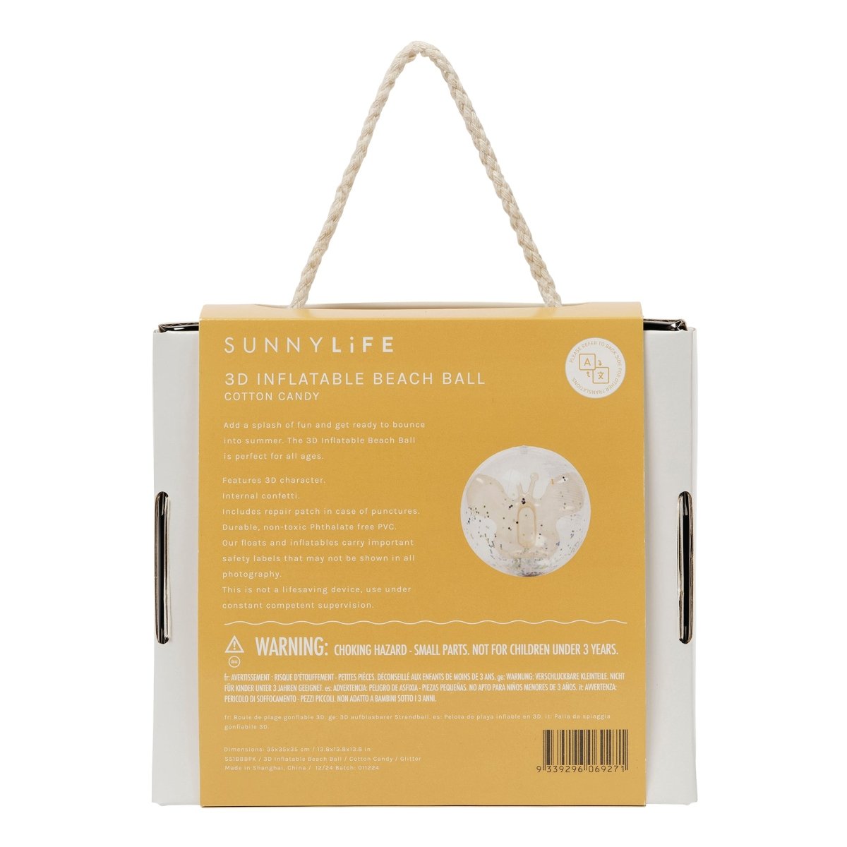 3D Inflatable Beach Ball - Cotton Candy - SUNNYLiFE EU