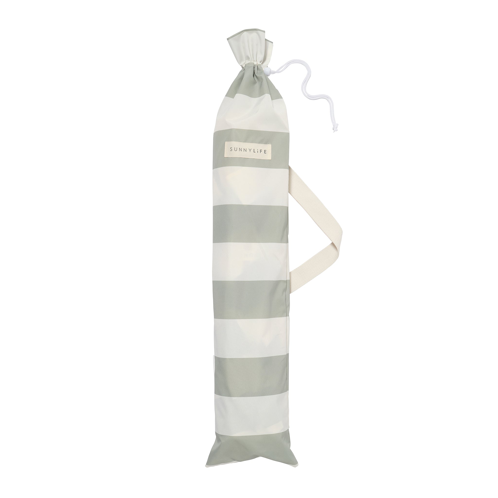 Compact Beach Umbrella - Sea Sage Stripe