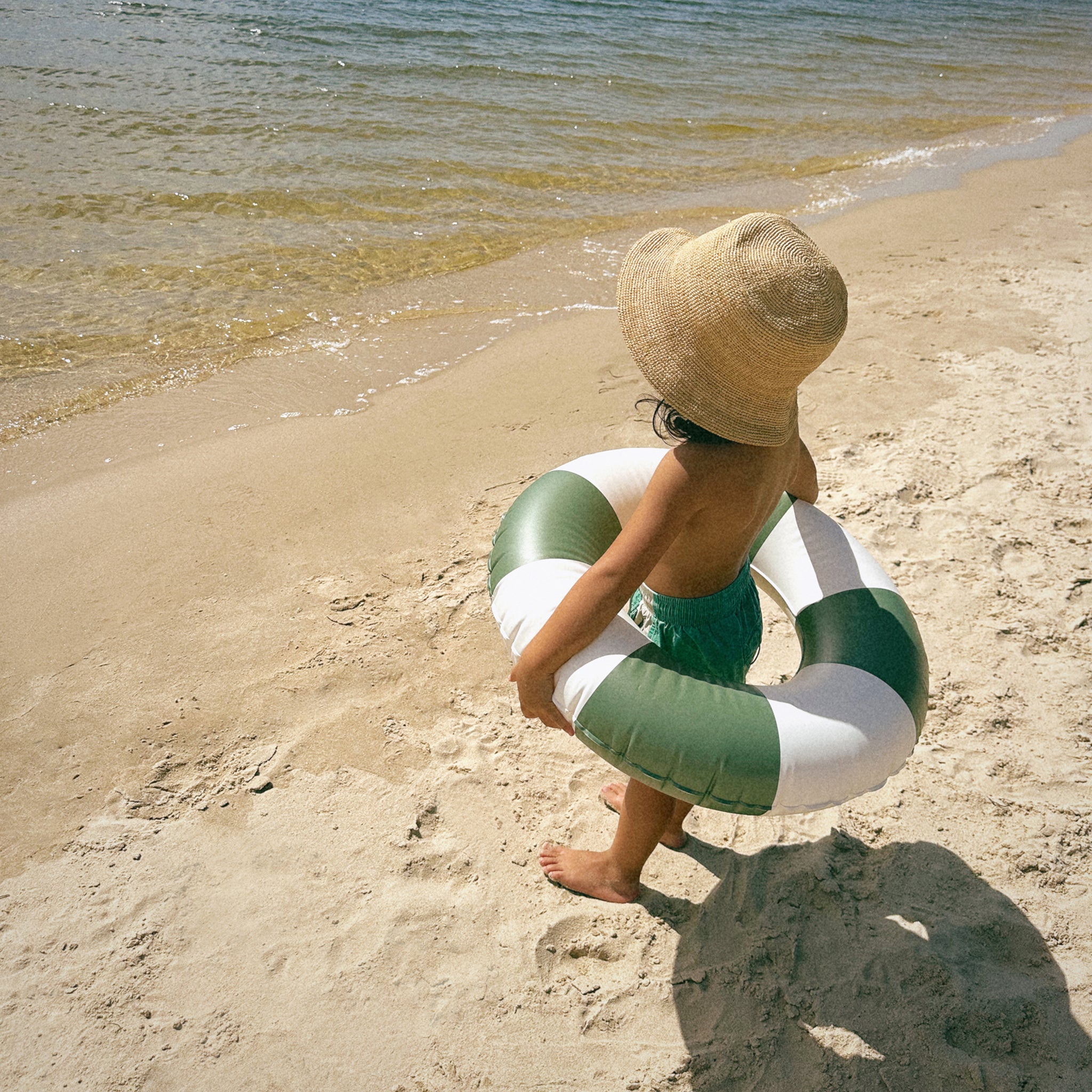 Mini Tube Pool Ring - Olive Stripe