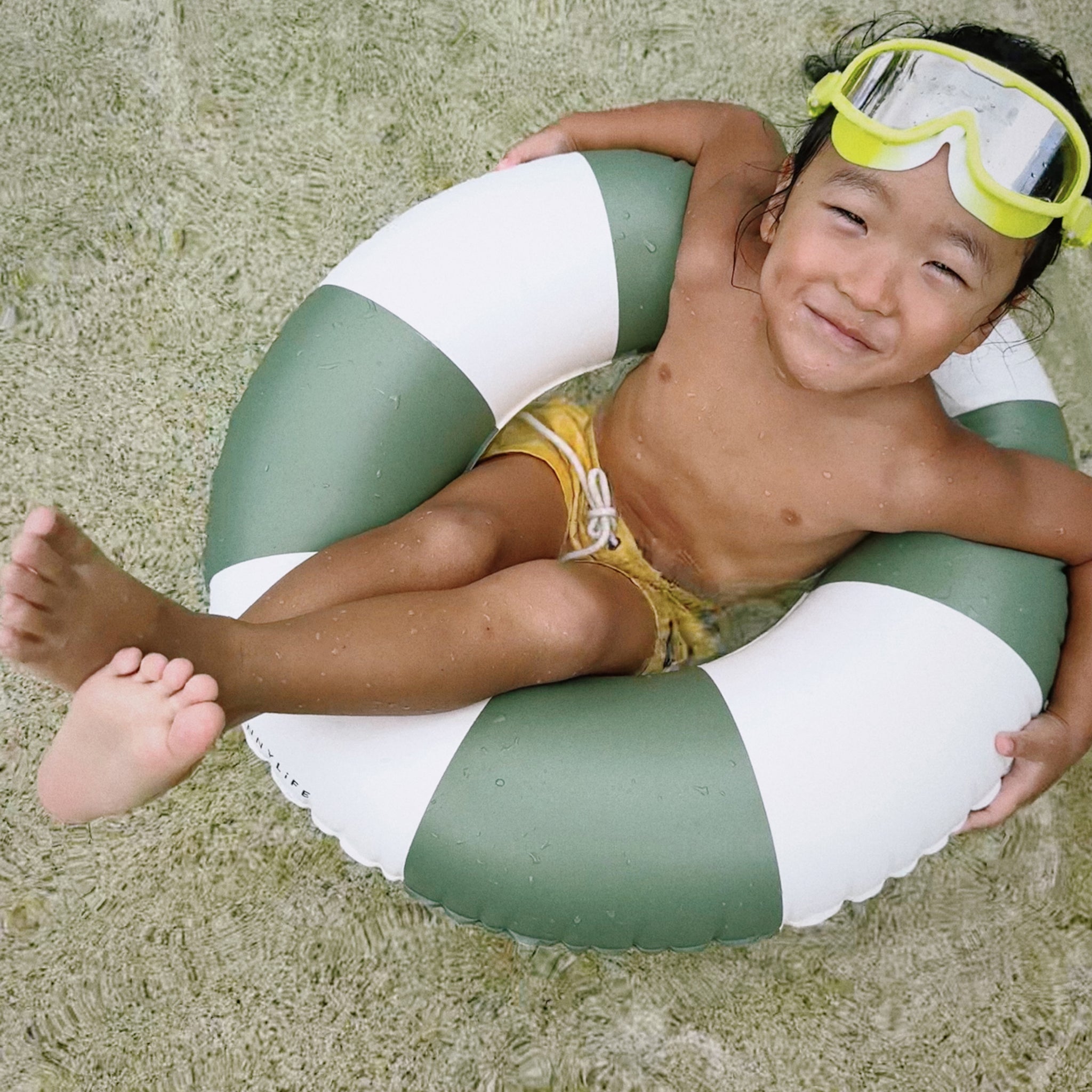 Mini Tube Pool Ring - Olive Stripe