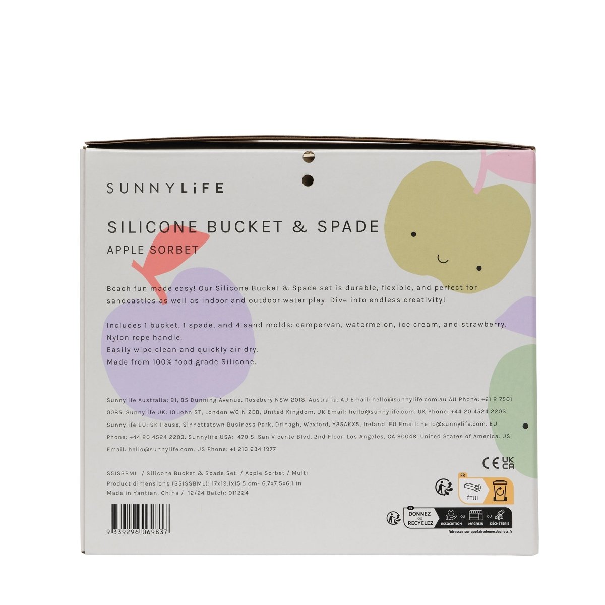 Silicone Bucket & Spade Set - Apple Sorbet - SUNNYLiFE EU