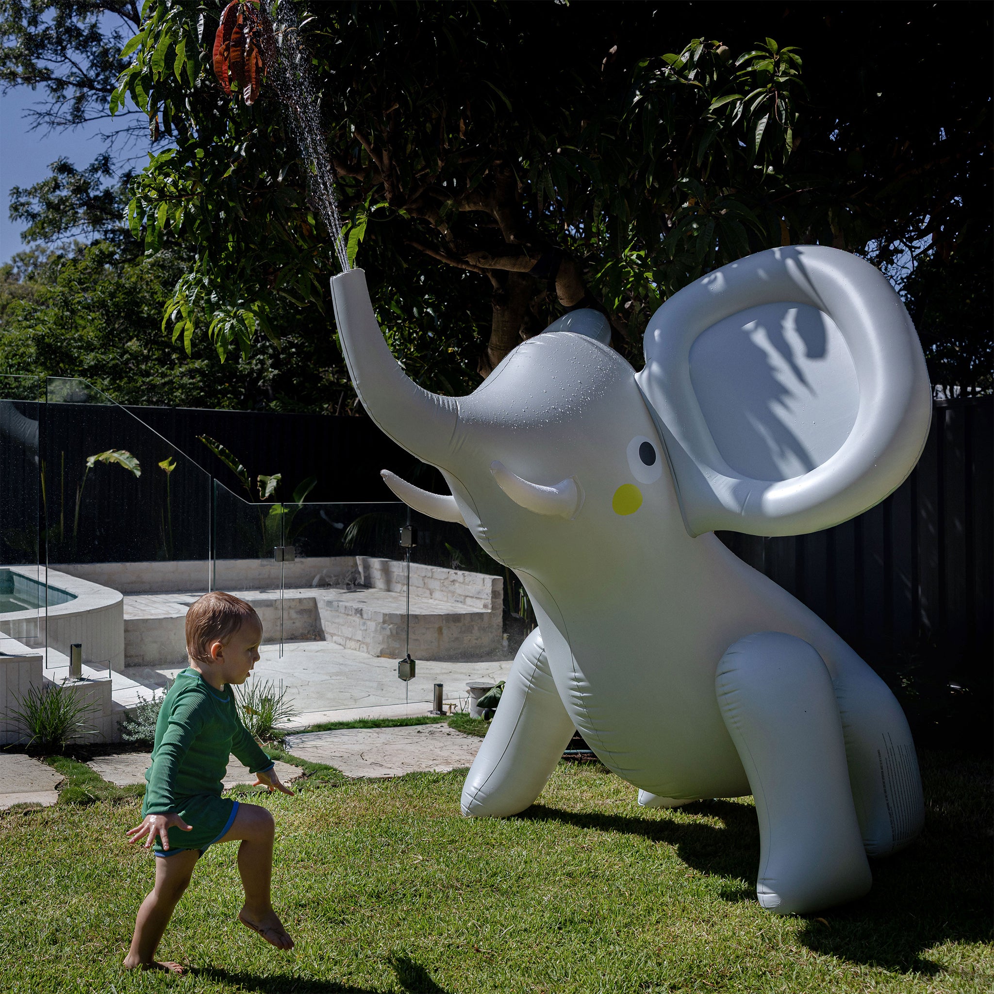 Inflatable Giant Sprinkler - Eli the Elephant Grey