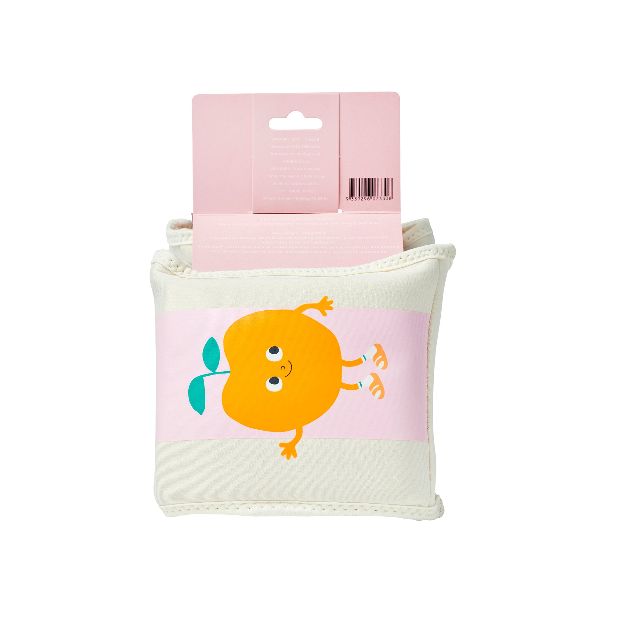 Kids Neoprene Arm Bands - Poppy the Peach Pink Stripe