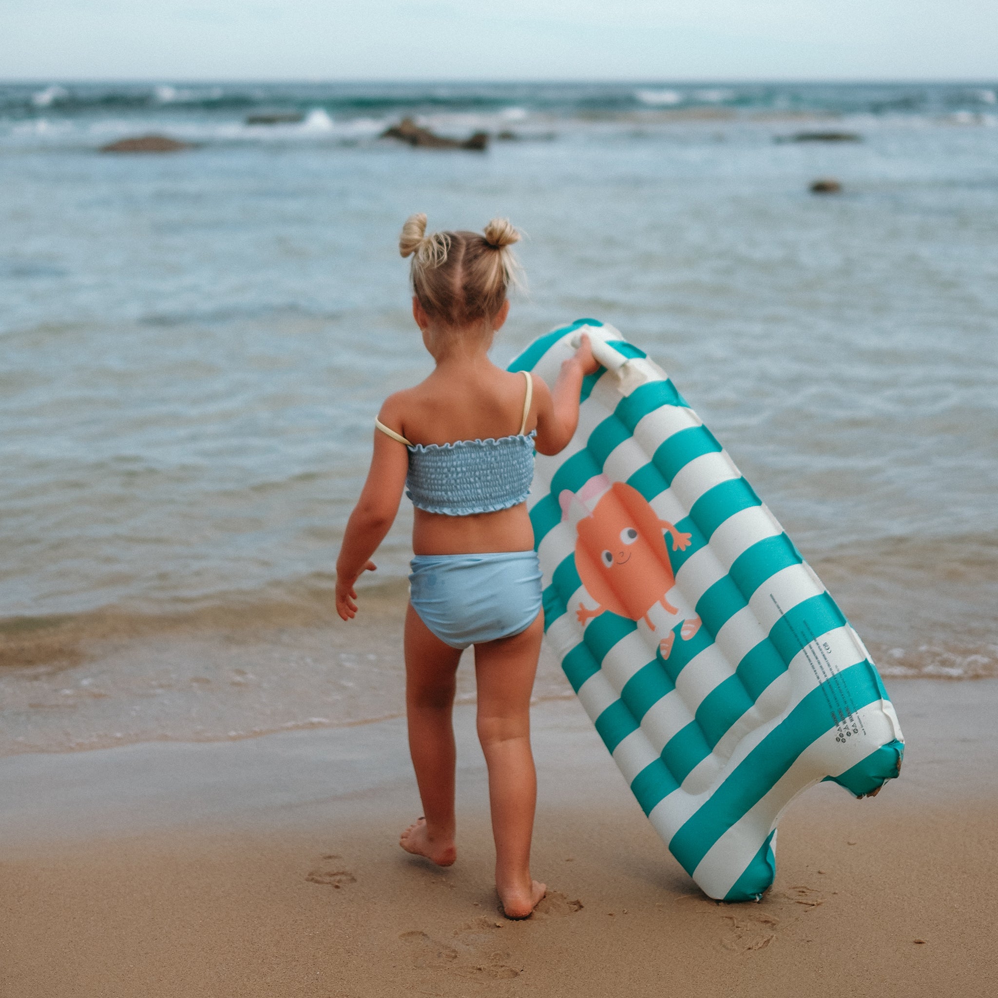 Kids Surf Mat - Poppy the Peach Green Stripe
