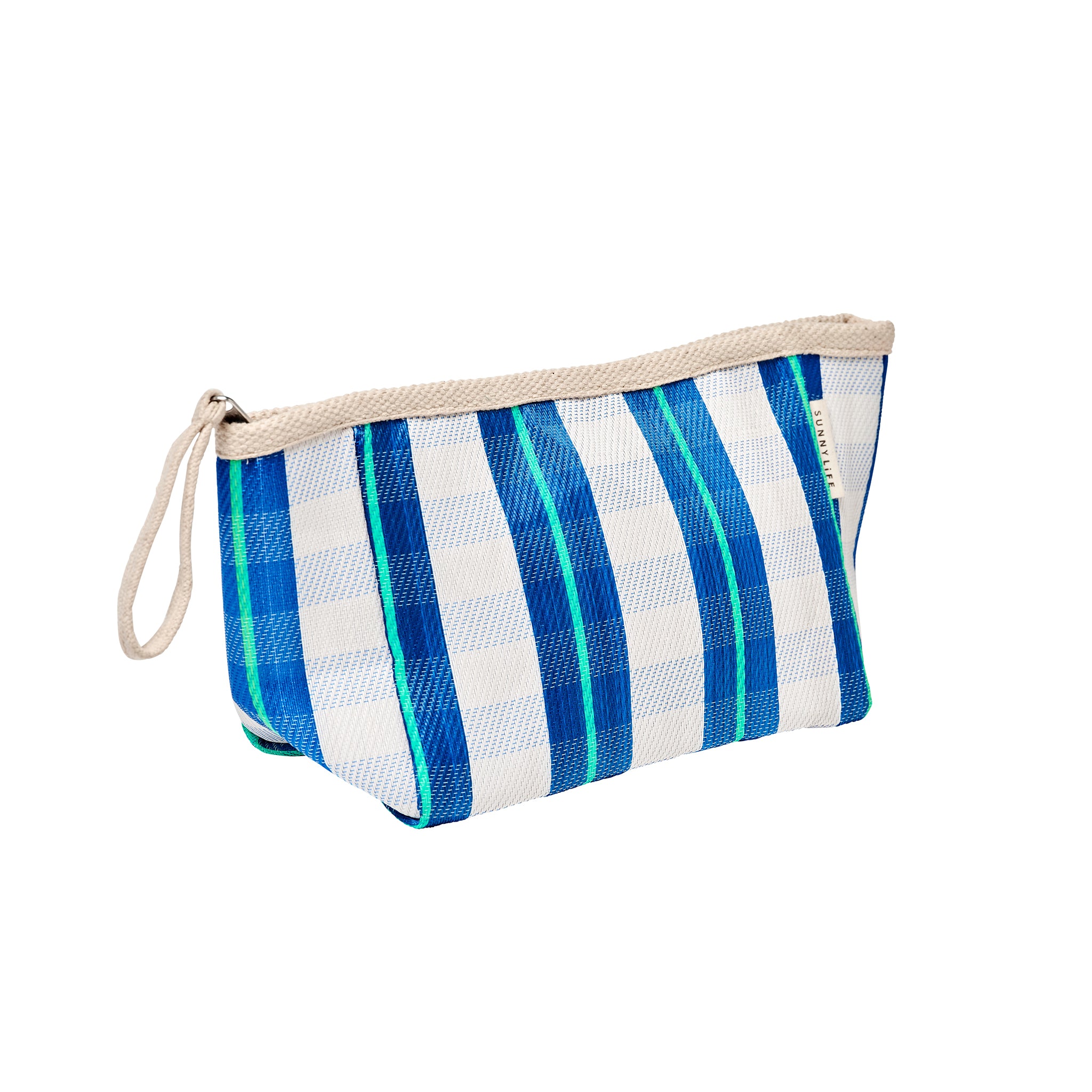 Recycled Nylon Beach Pouch - La Mer Blue Neon