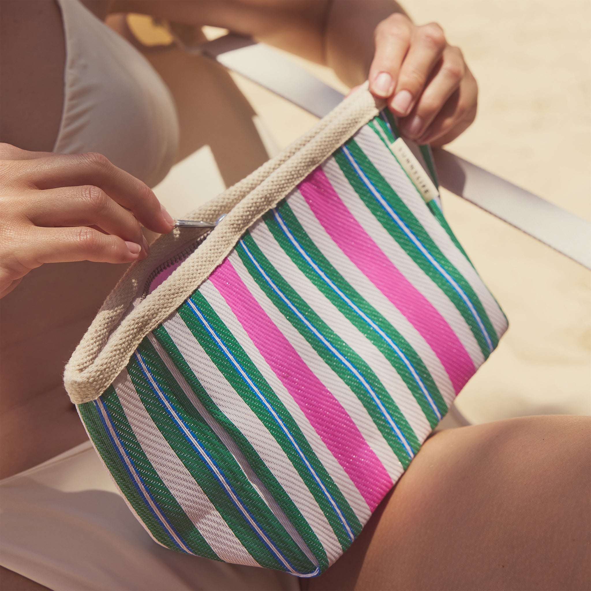 Recycled Nylon Beach Pouch - Seagrass Green