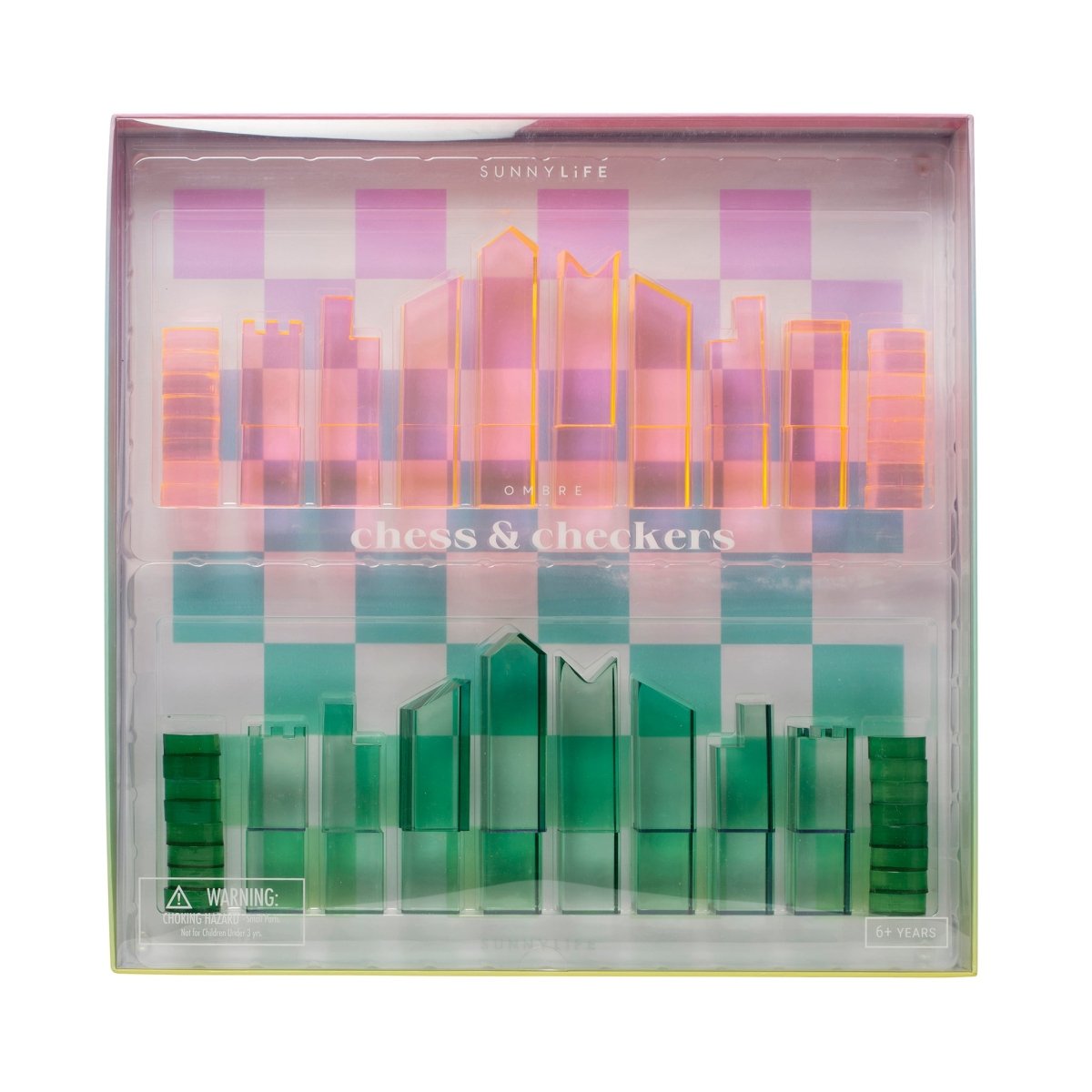 Lucite Chess & Checkers - Ombre - SUNNYLiFE EU