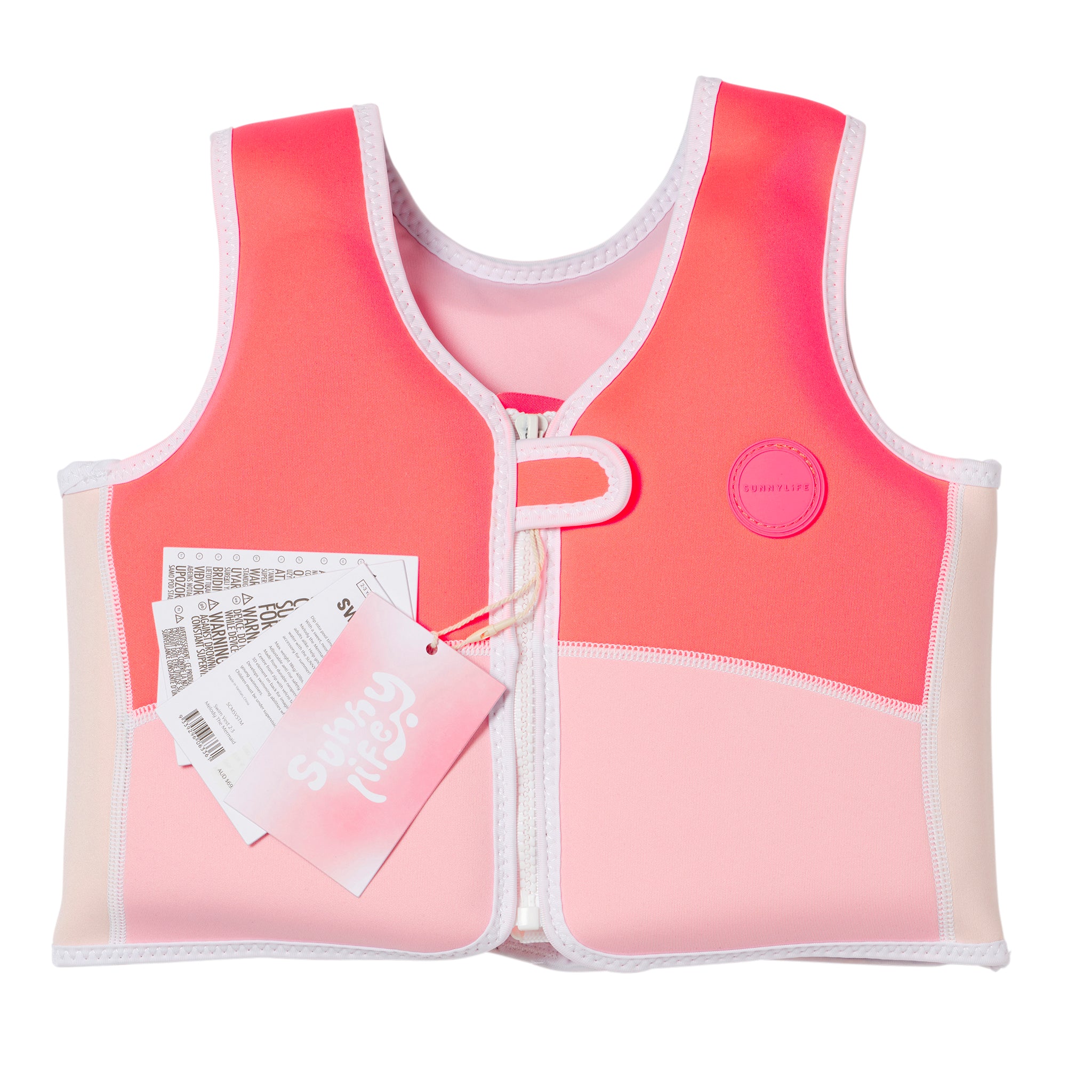 Schwimmweste 2-3 | Melody the Mermaid Neon Erdbeere