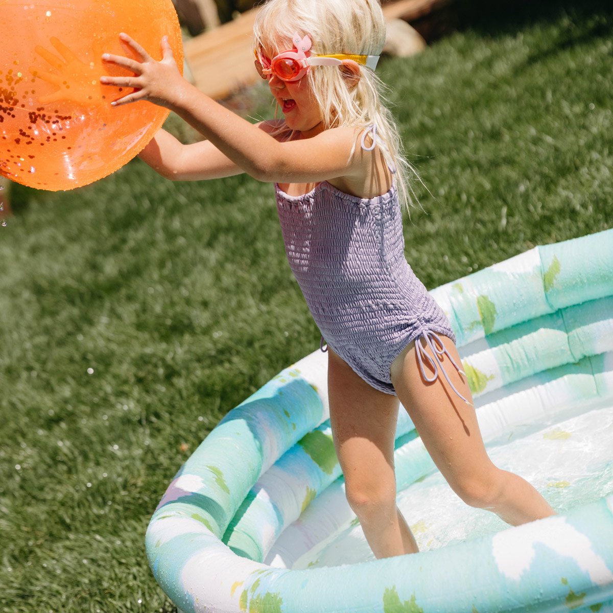 Aufblasbares Hinterhof-Planschbecken | Krawattenfarbe