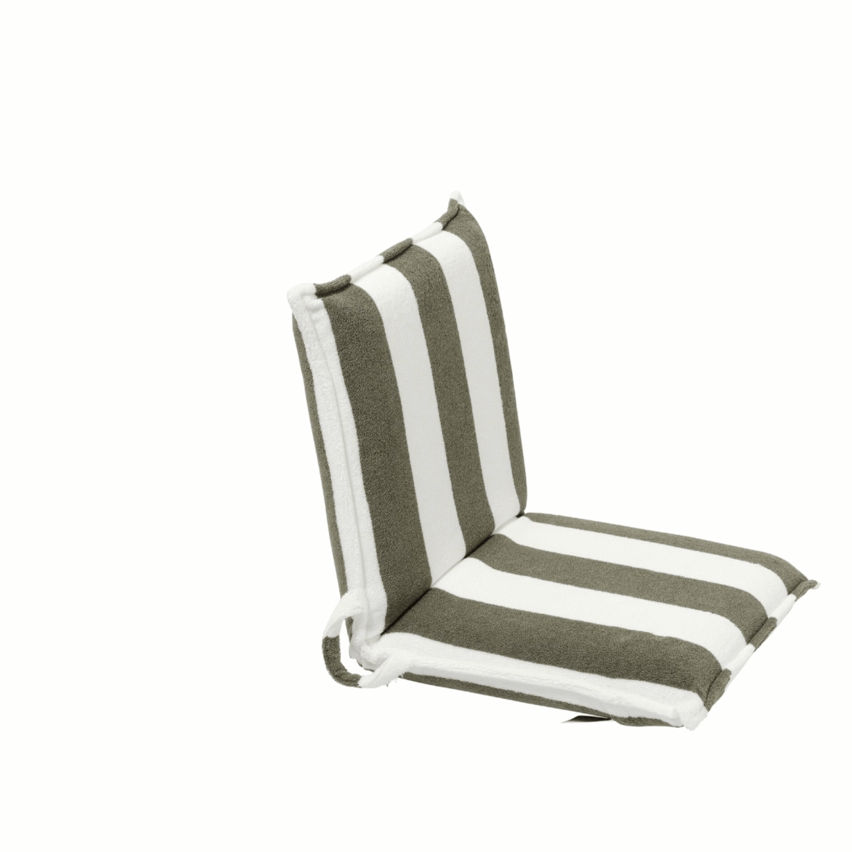 Chaise longue de voyage Terry - Rayures olive