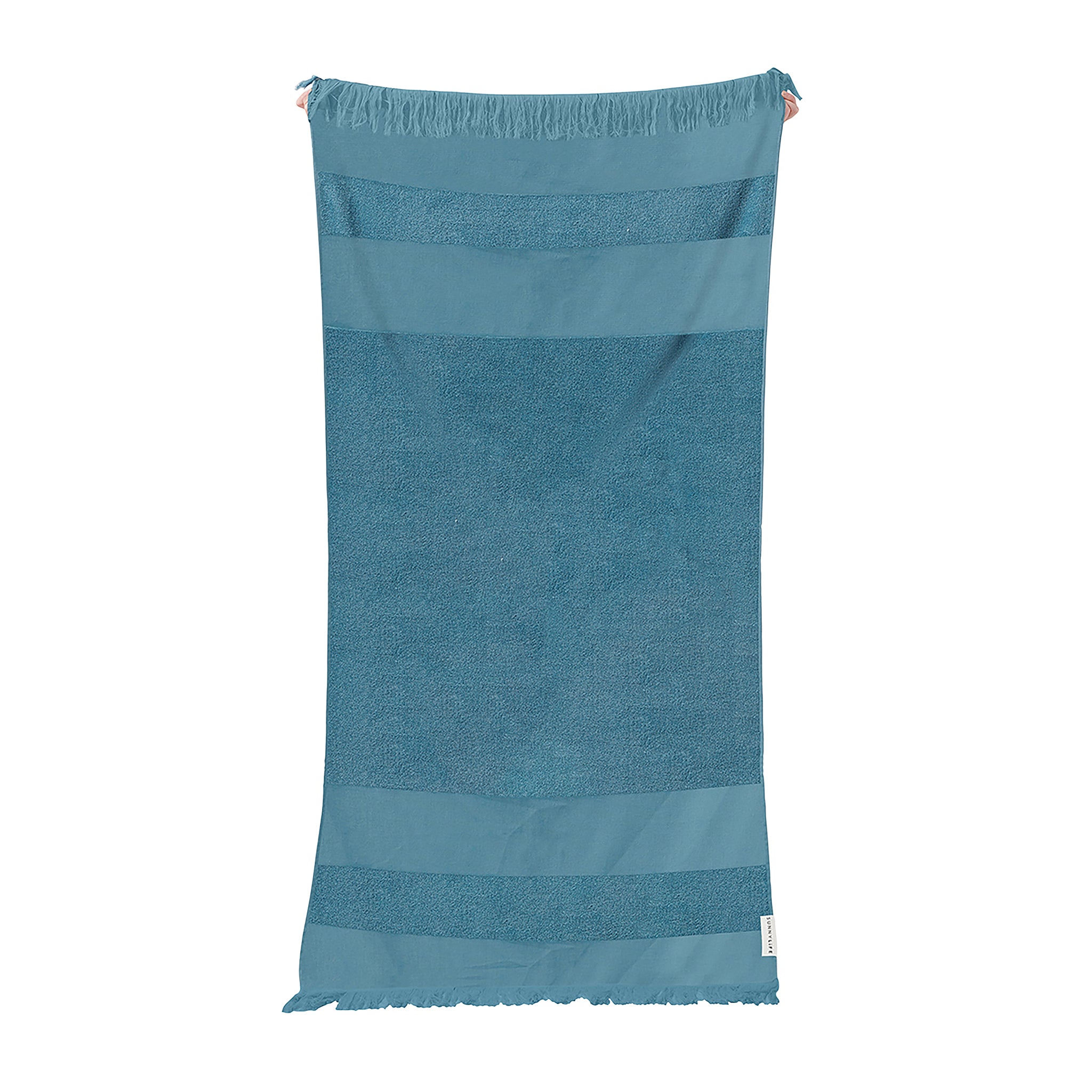 Serviette de plage | Summer Stripe - Bleu Adriatique