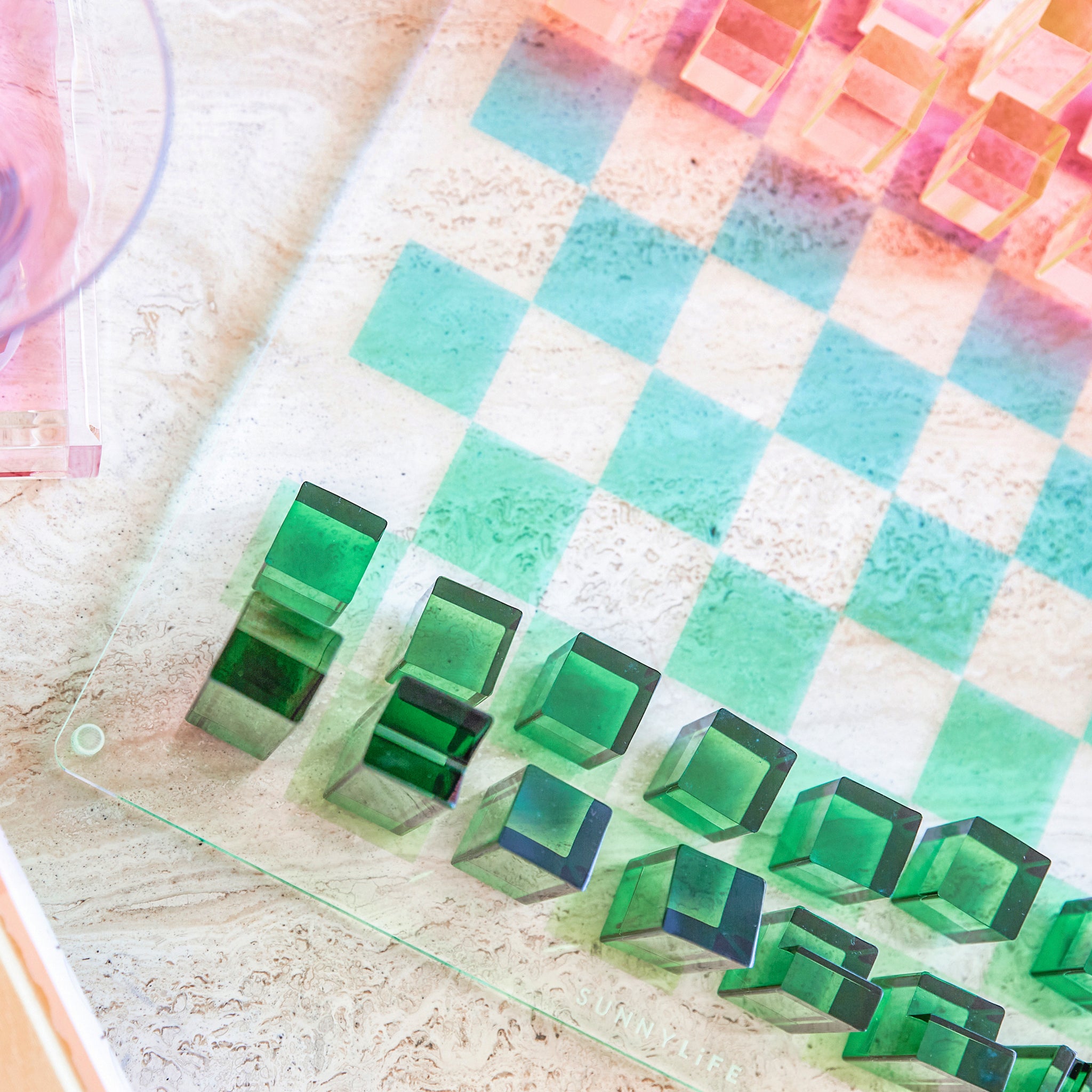 Échecs et dames Lucite | Aurore