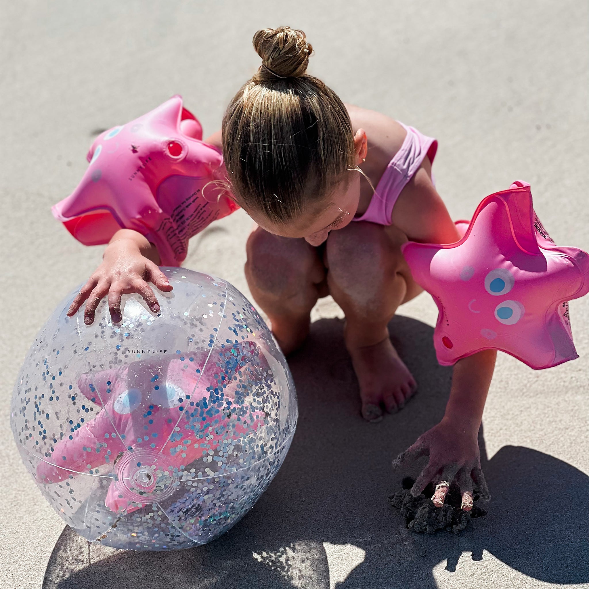 3D Inflatable Beach Ball | Ocean Treasure Rose