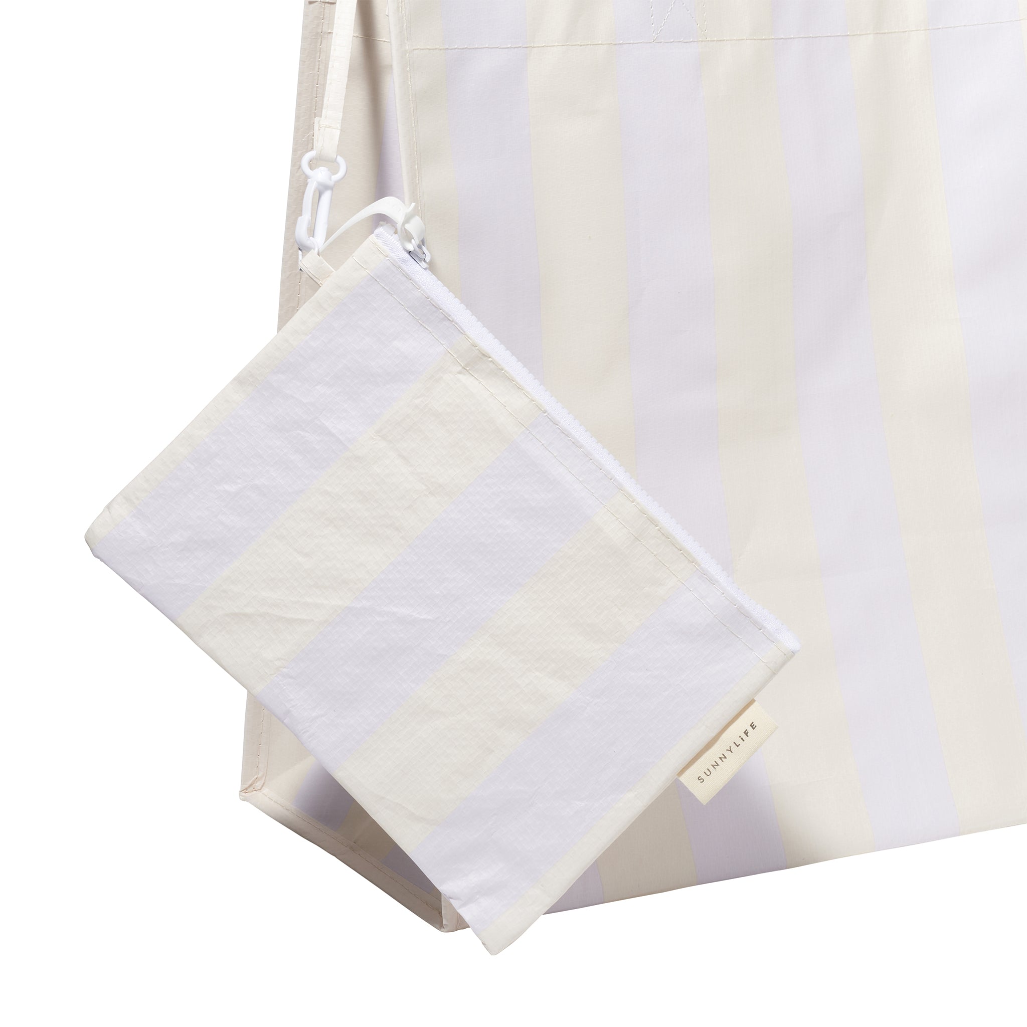 Carryall Beach Bag - Pastel Lilac Stripe