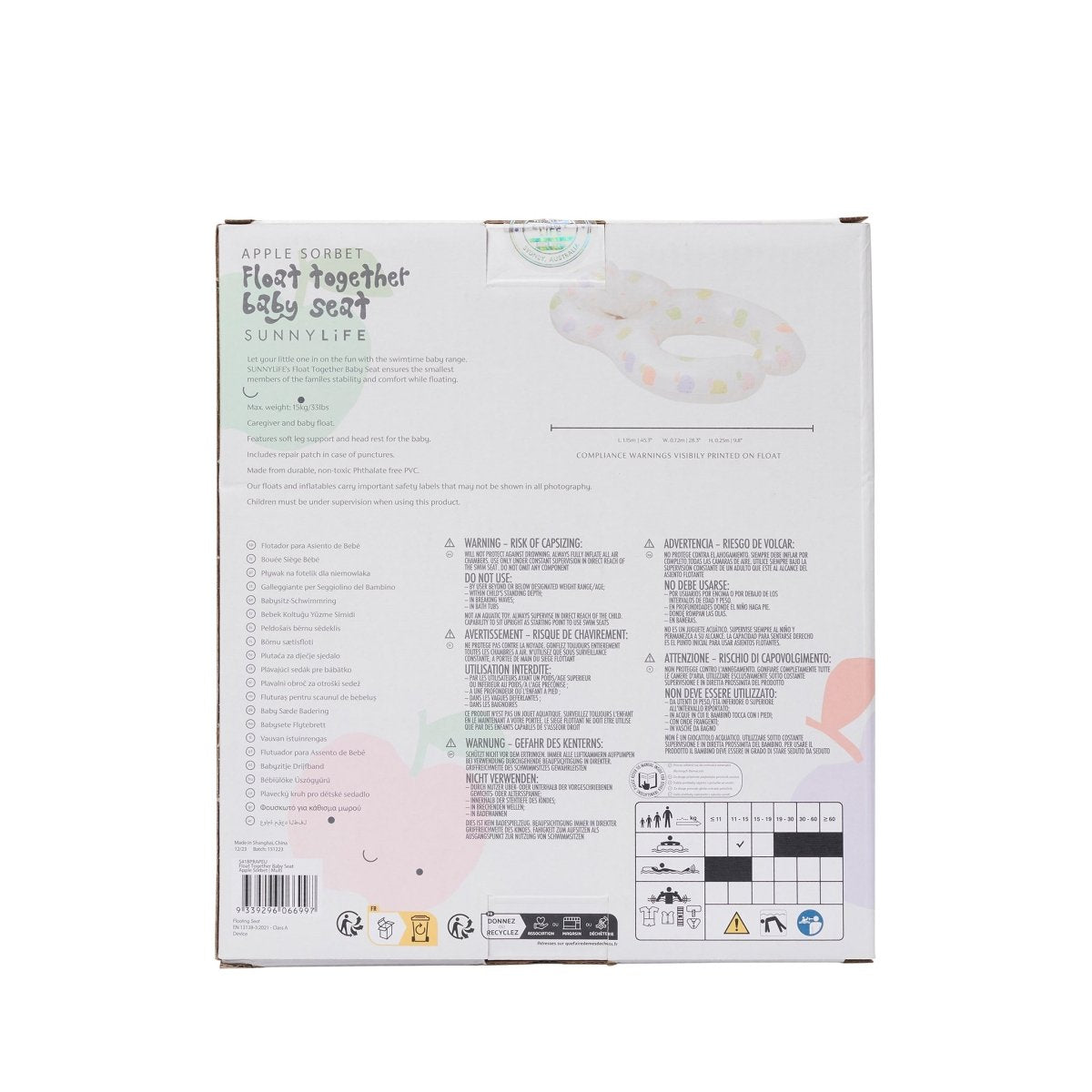 Float Together Baby Seat - Apple Sorbet - SUNNYLiFE EU