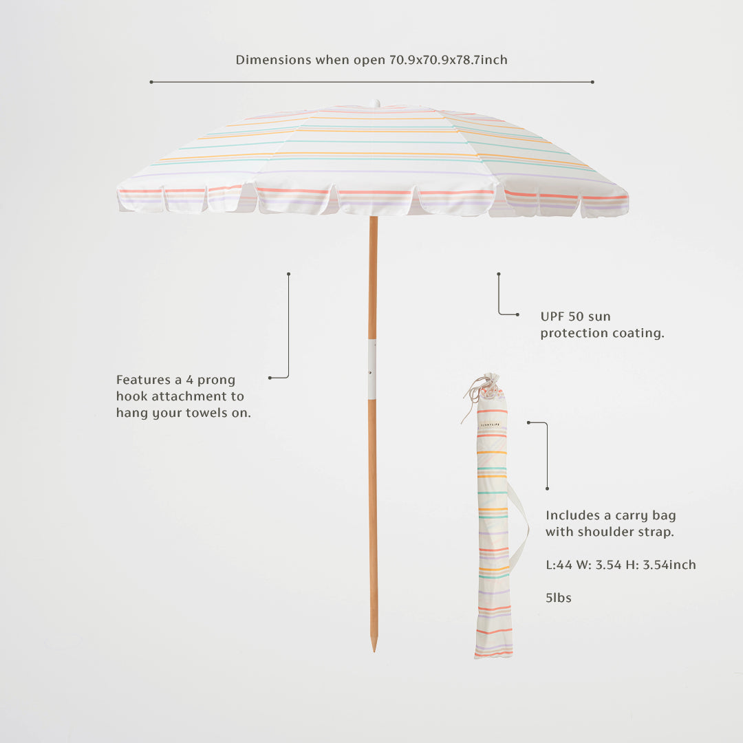 Beach Umbrella | Rio Sun Multi Stripe