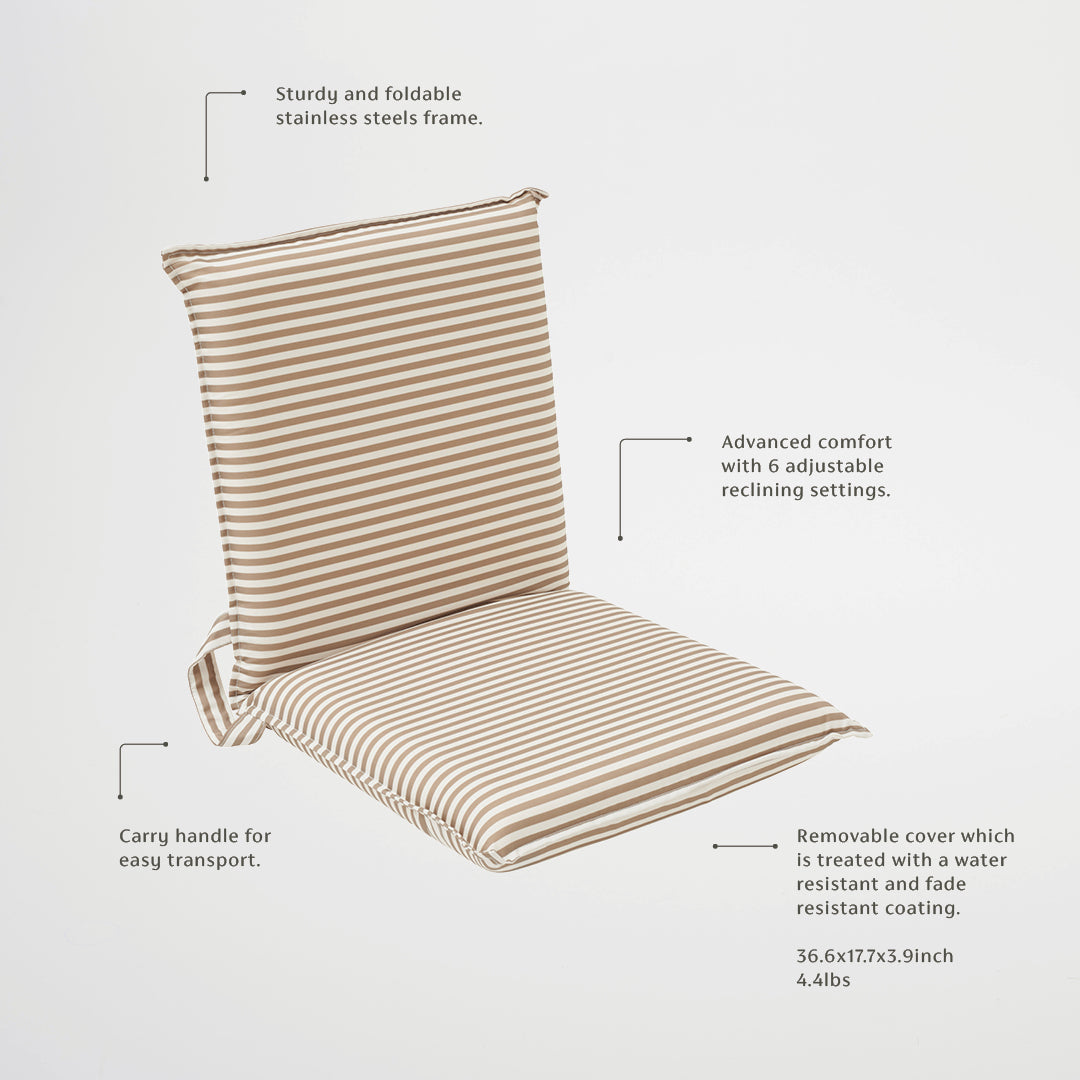 Folding Seat | The Vacay Khaki Stripe