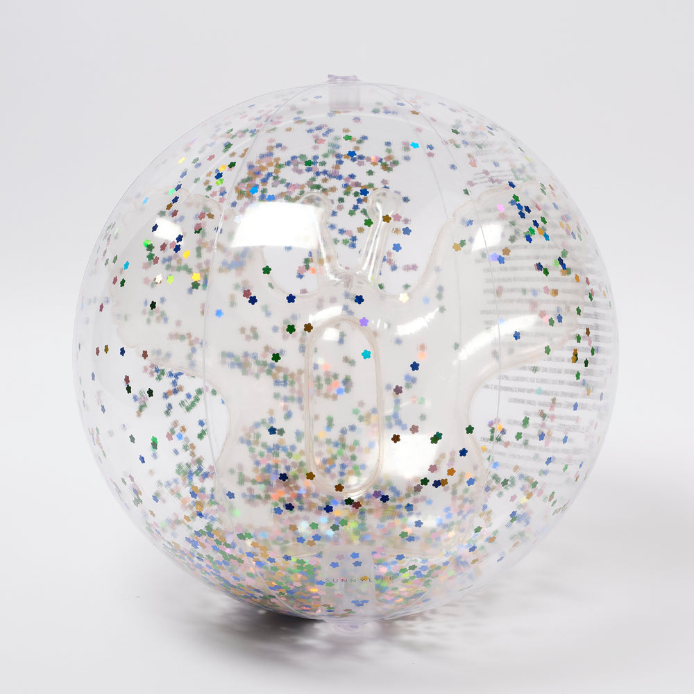 3D Inflatable Beach Ball | Cotton Candy Glitter