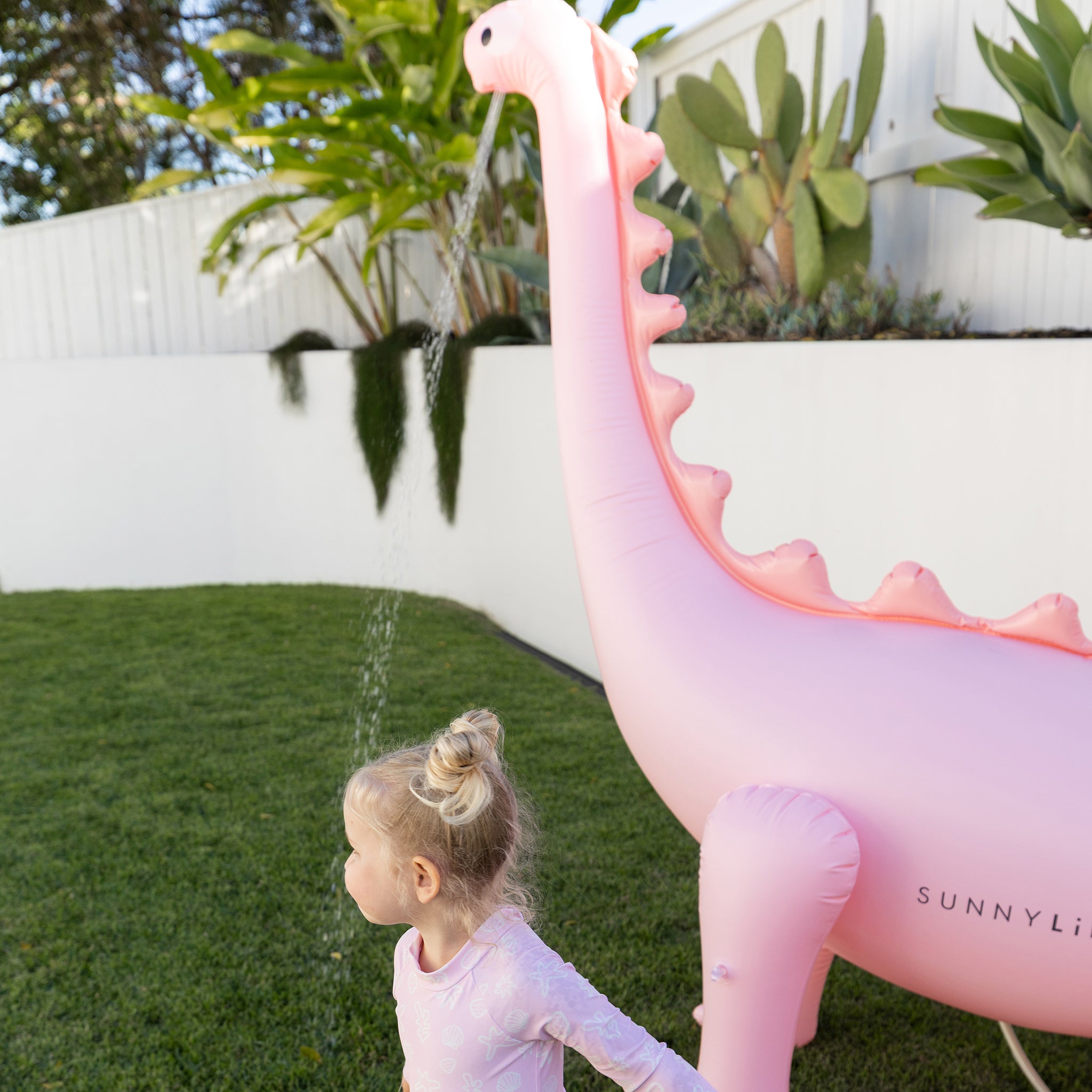 Inflatable Giant Dino Sprinkler - Into the Wild Pink