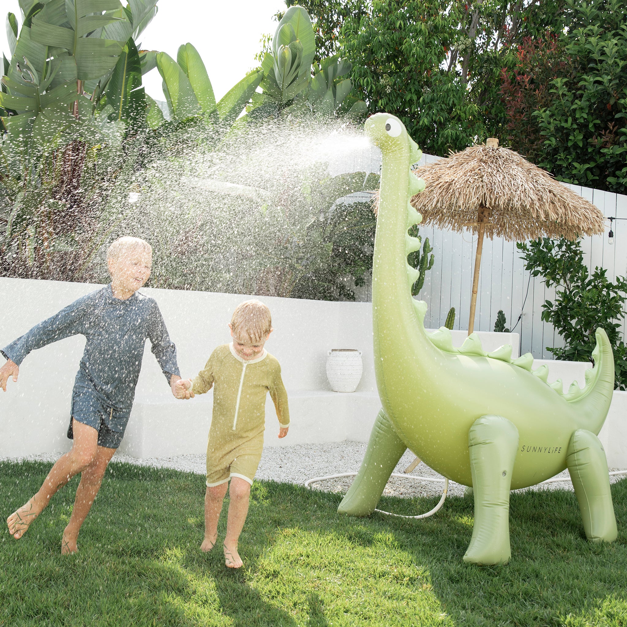 Inflatable Giant Dino Sprinkler - Into the Wild Khaki