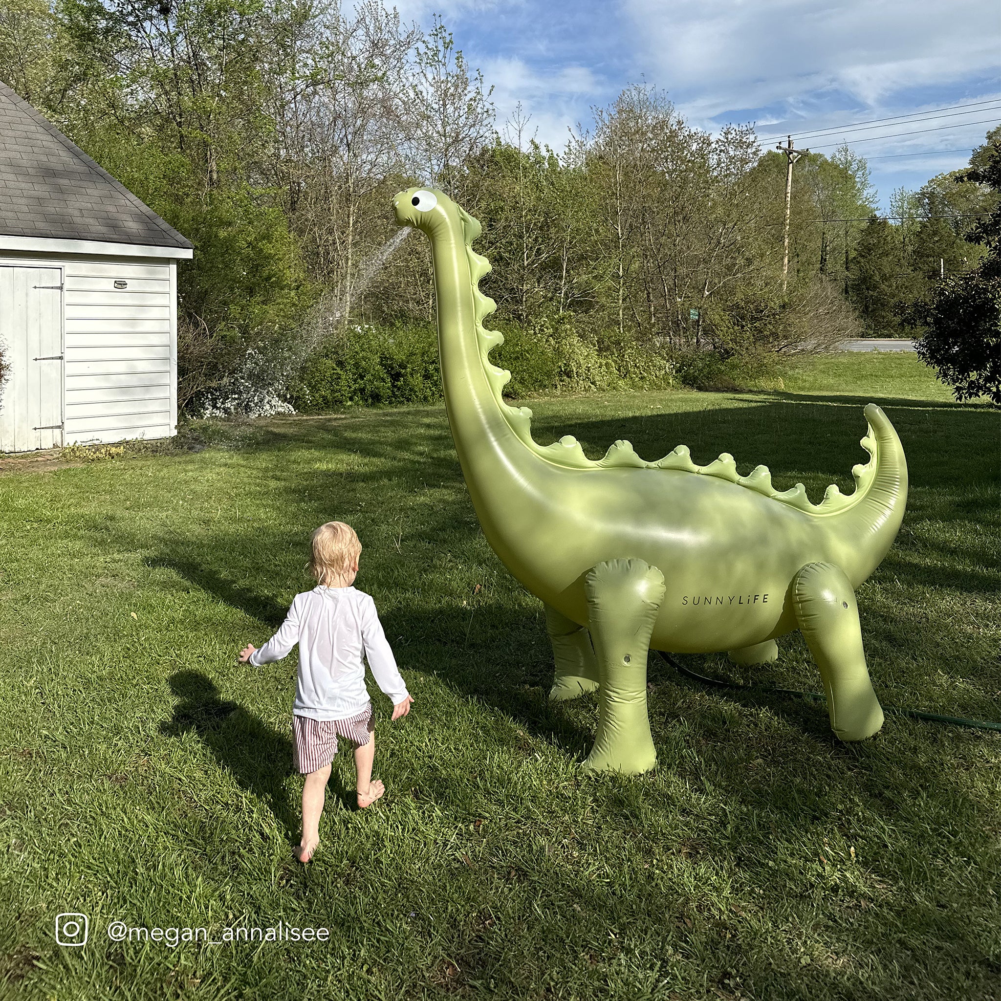 Inflatable Giant Dino Sprinkler - Into the Wild Khaki