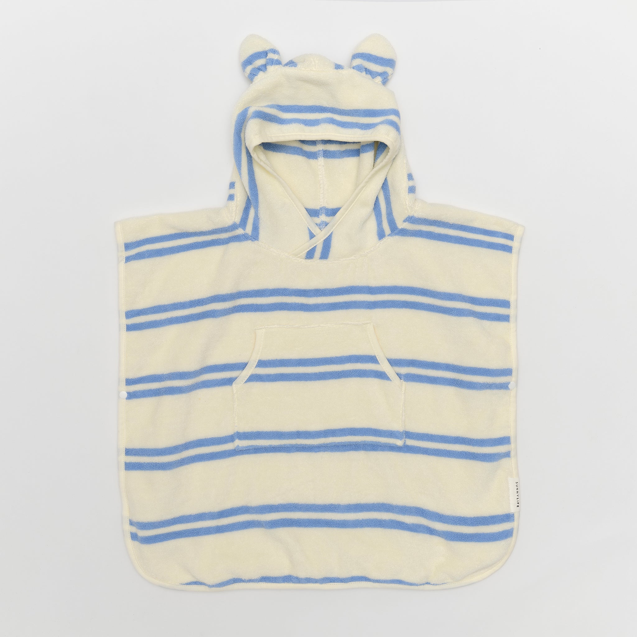 Kids Character Hooded Towel | Sid the Seagull Blue Stripe