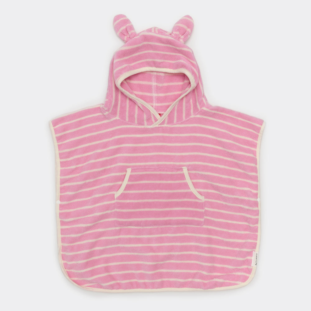 Kids Character Hooded Towel | Cotton Candy Pink Stripe