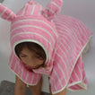 Kids Character Hooded Towel | Cotton Candy Pink Stripe