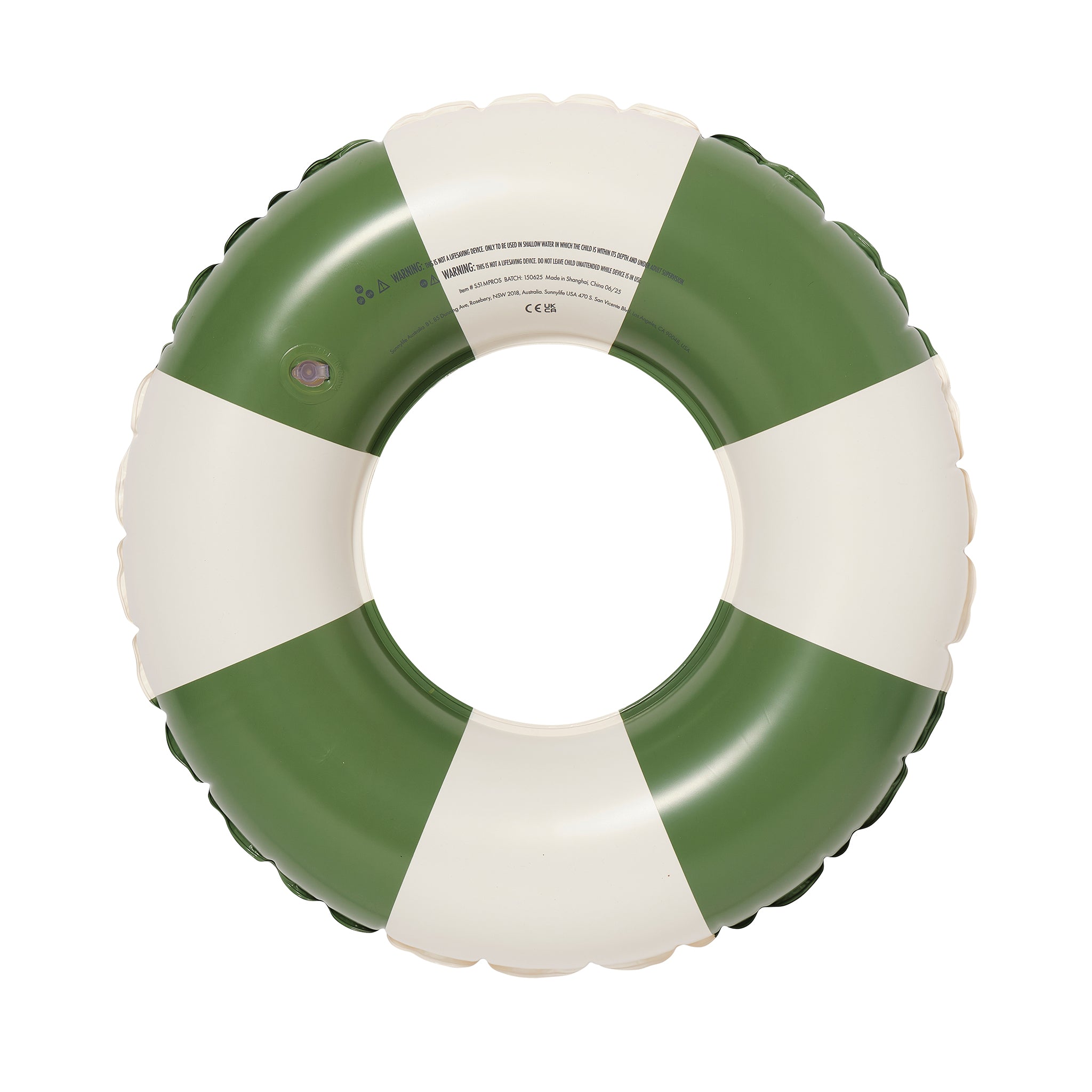 Mini Tube Pool Ring - Olive Stripe