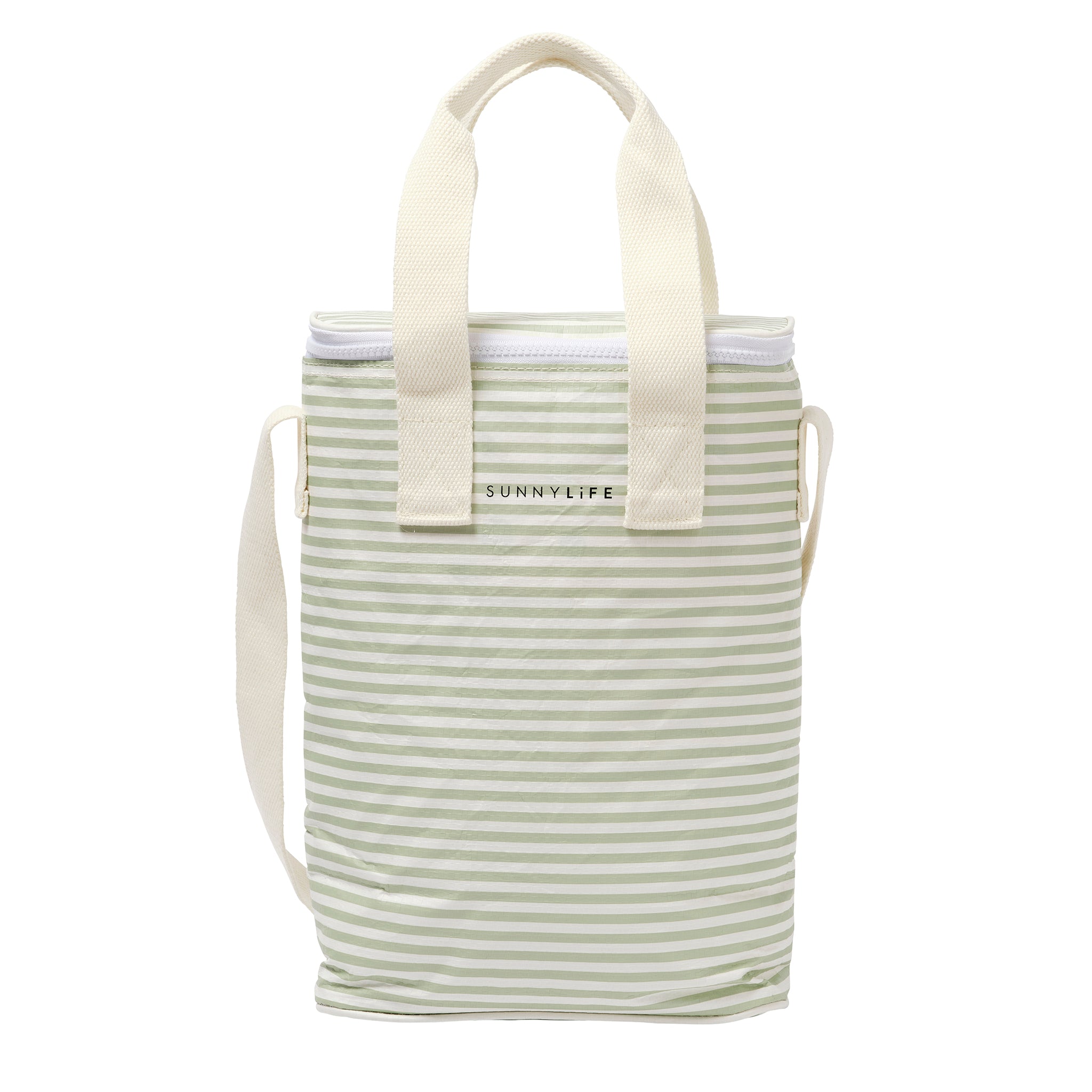 Light Cooler Drinks Bag - Sea Sage Stripe