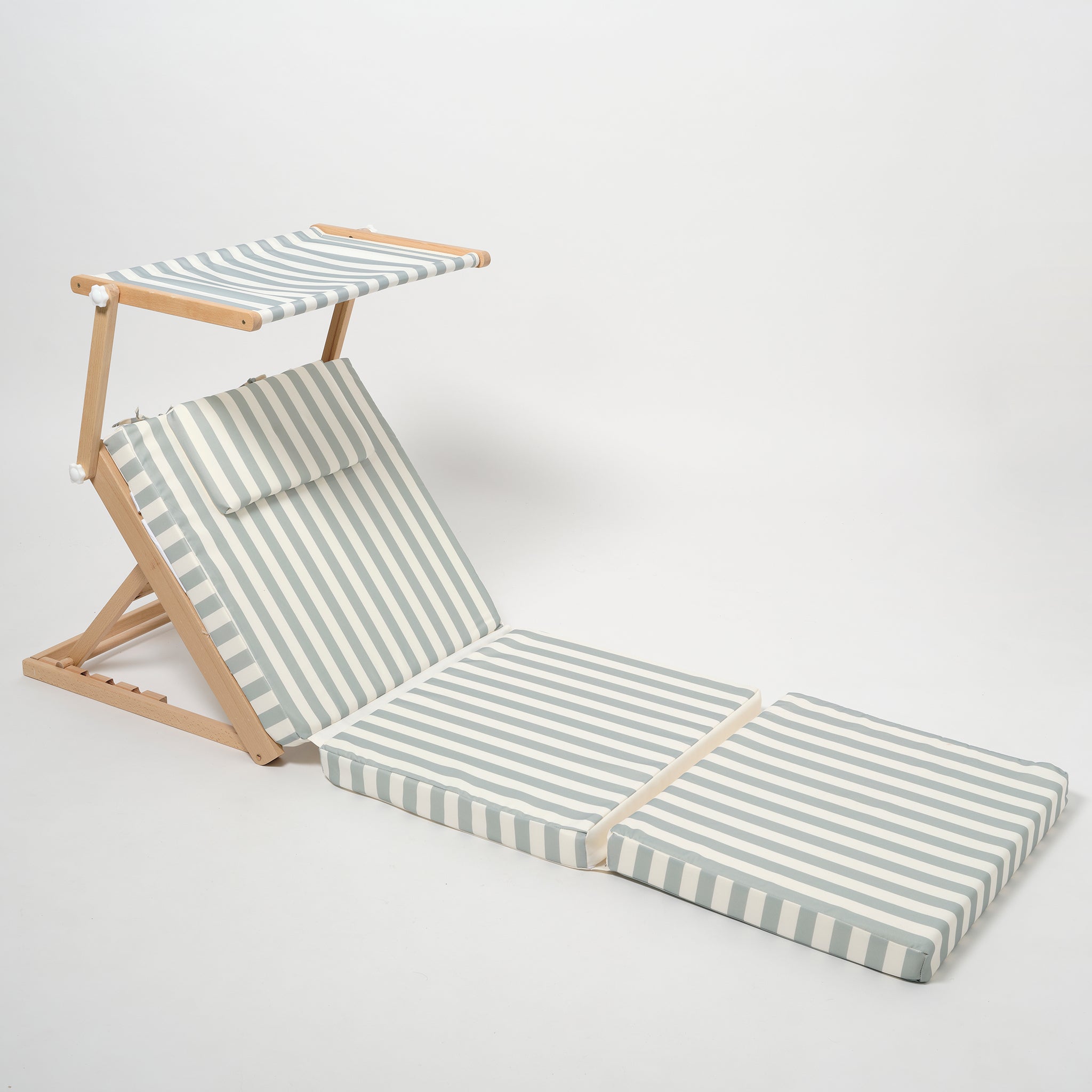 Pool House Daybed | La Palma Sage Stripe