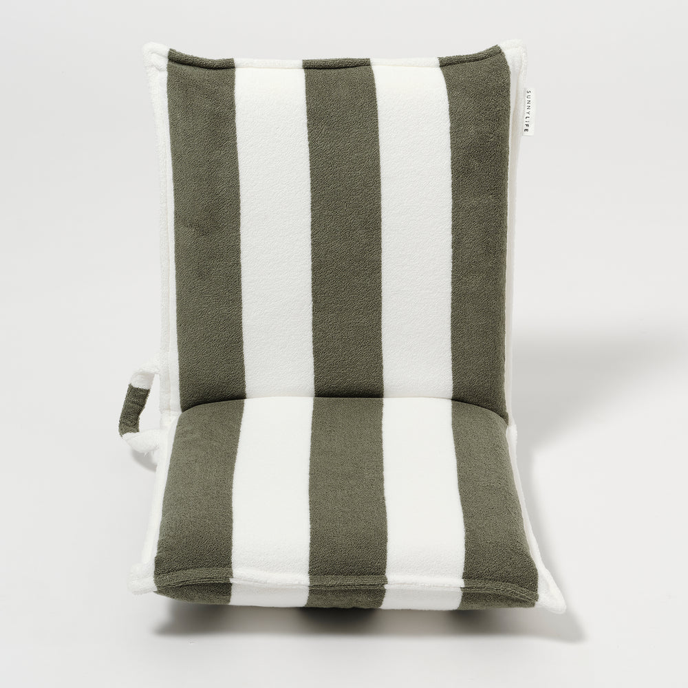 Terry Travel Lounger | The Vacay Olive Stripe