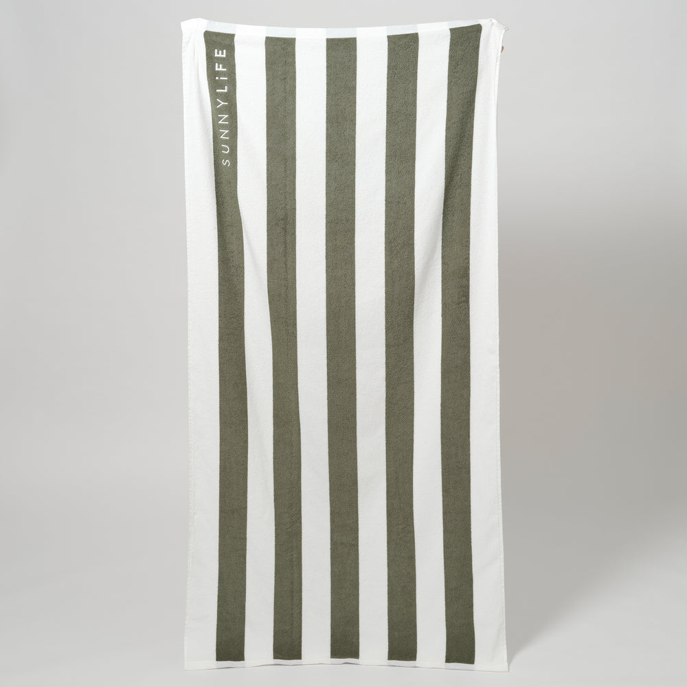 Luxe Towel | The Vacay Olive Stripe