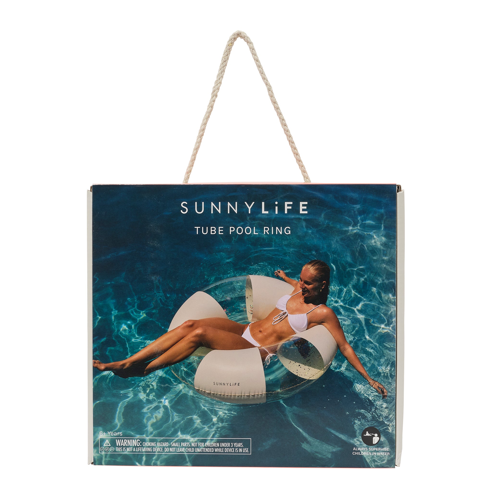 Tube Pool Ring - Cotton Candy Glitter