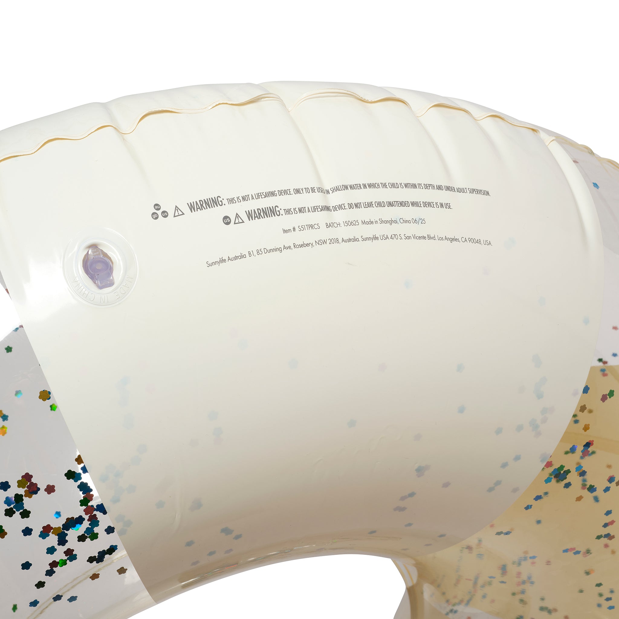 Tube Pool Ring - Cotton Candy Glitter