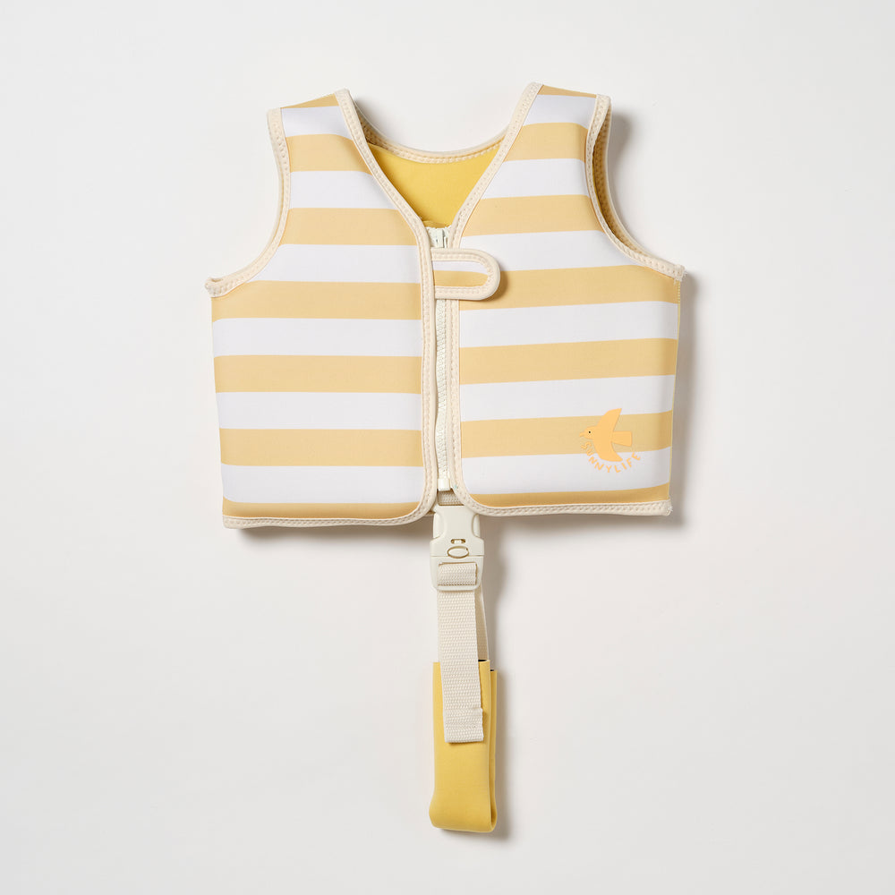 Kids Swim Vest 2-3 | Sid the Seagull Mustard Stripe