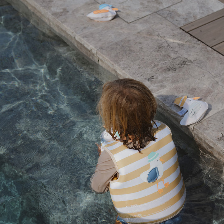 Kids Swim Vest 3-6 | Sid the Seagull Mustard Stripe