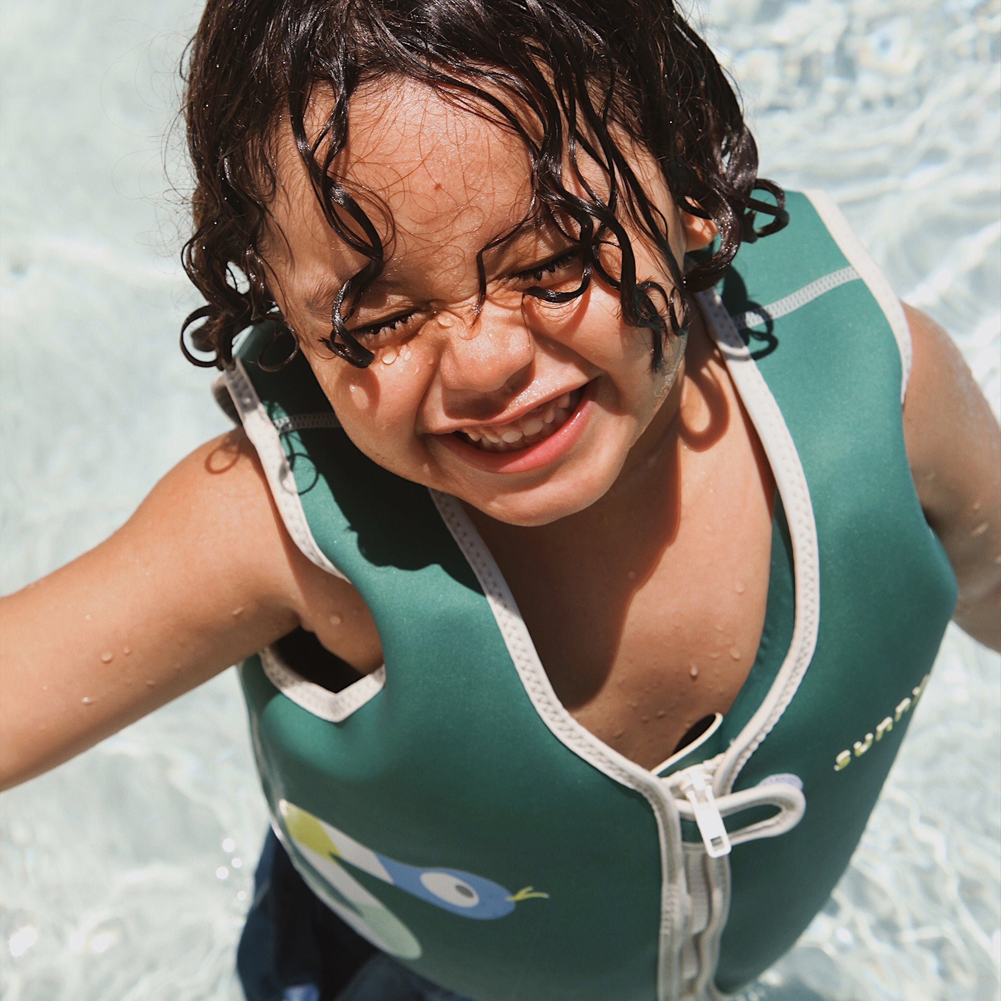 Kids Swim Vest 3-6 - Into the Jungle Green