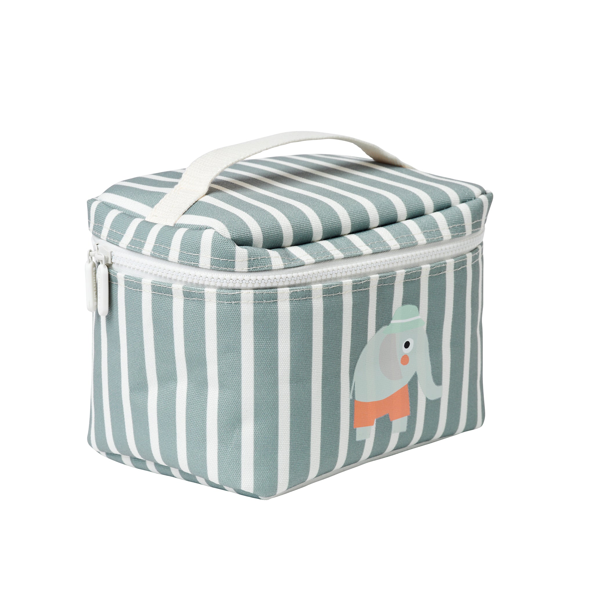 Kids Lunch Bag - Eli the Elephant Green Stripe