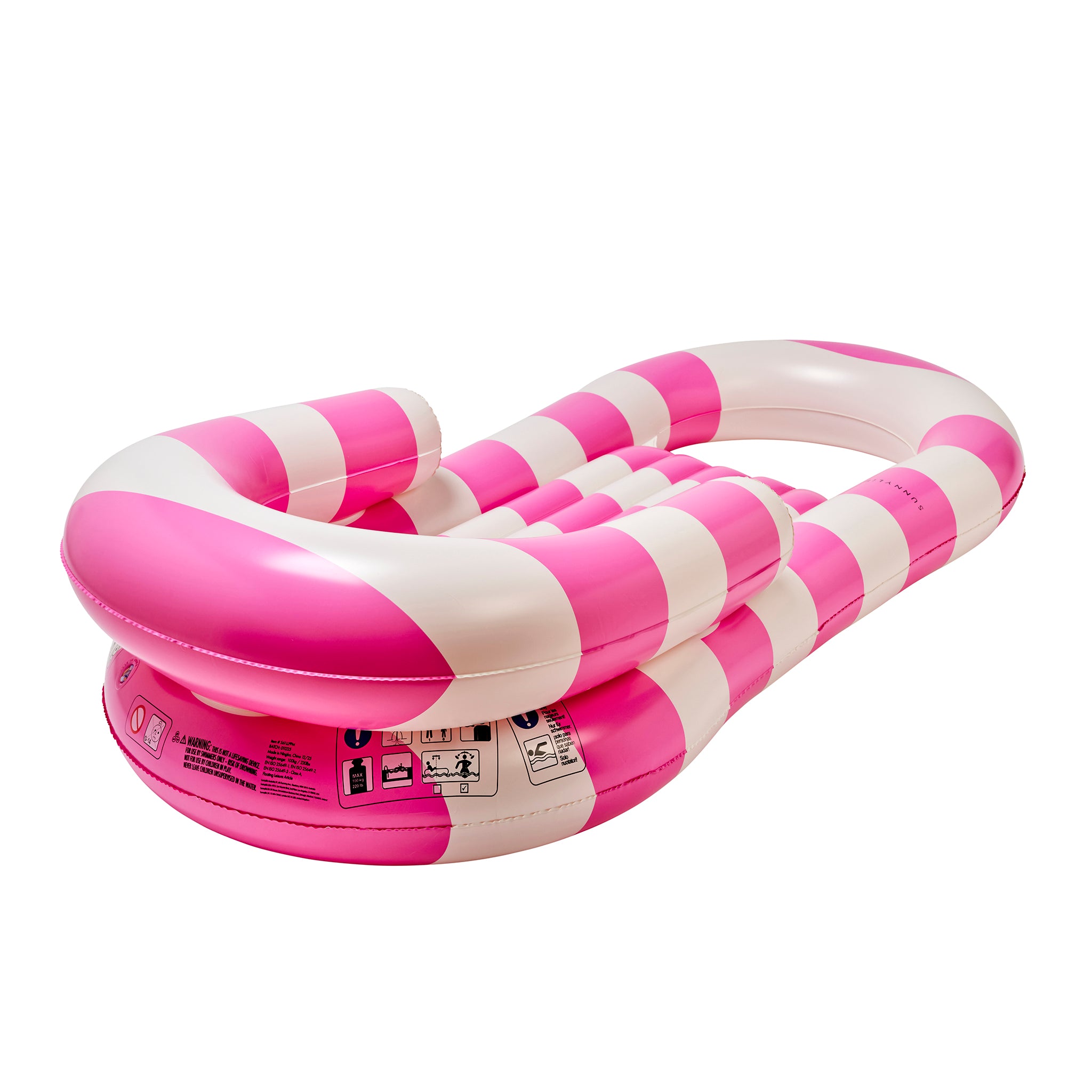 Laze & Lounge Float - Pool Party Magenta Stripe