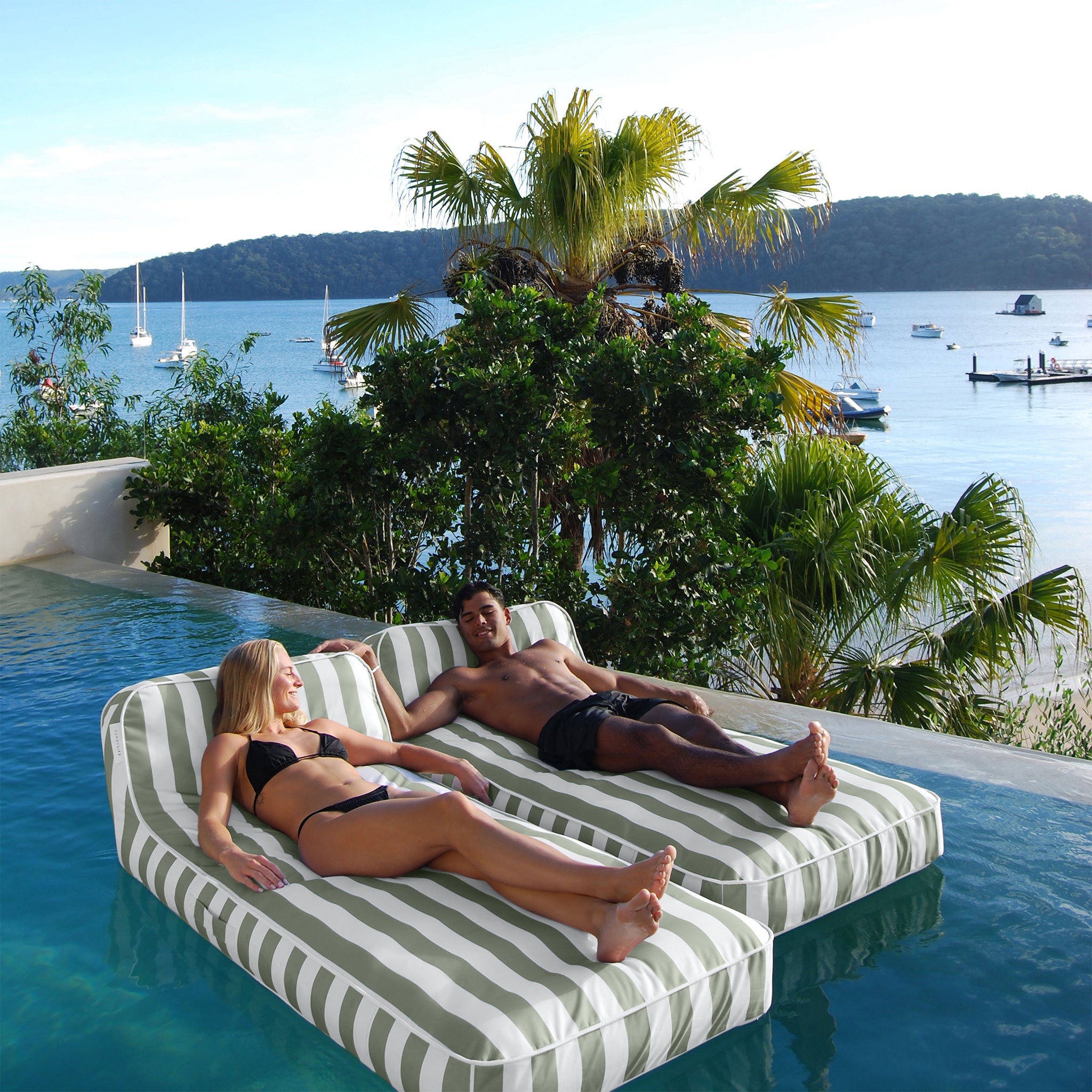 Luxe Lie-On Lounger - Seagrass Stripe