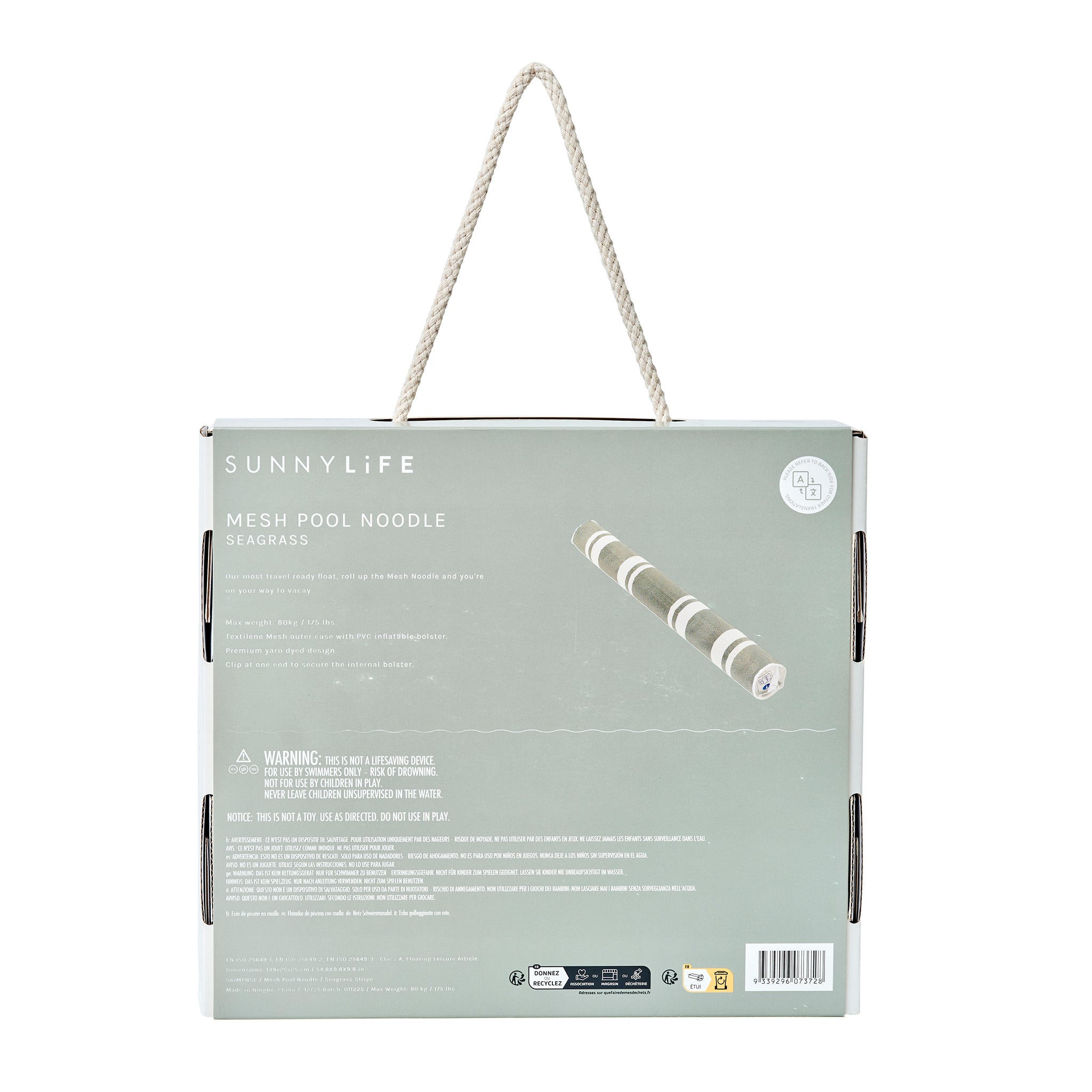 Mesh Pool Noodle - Seagrass Eucalyptus