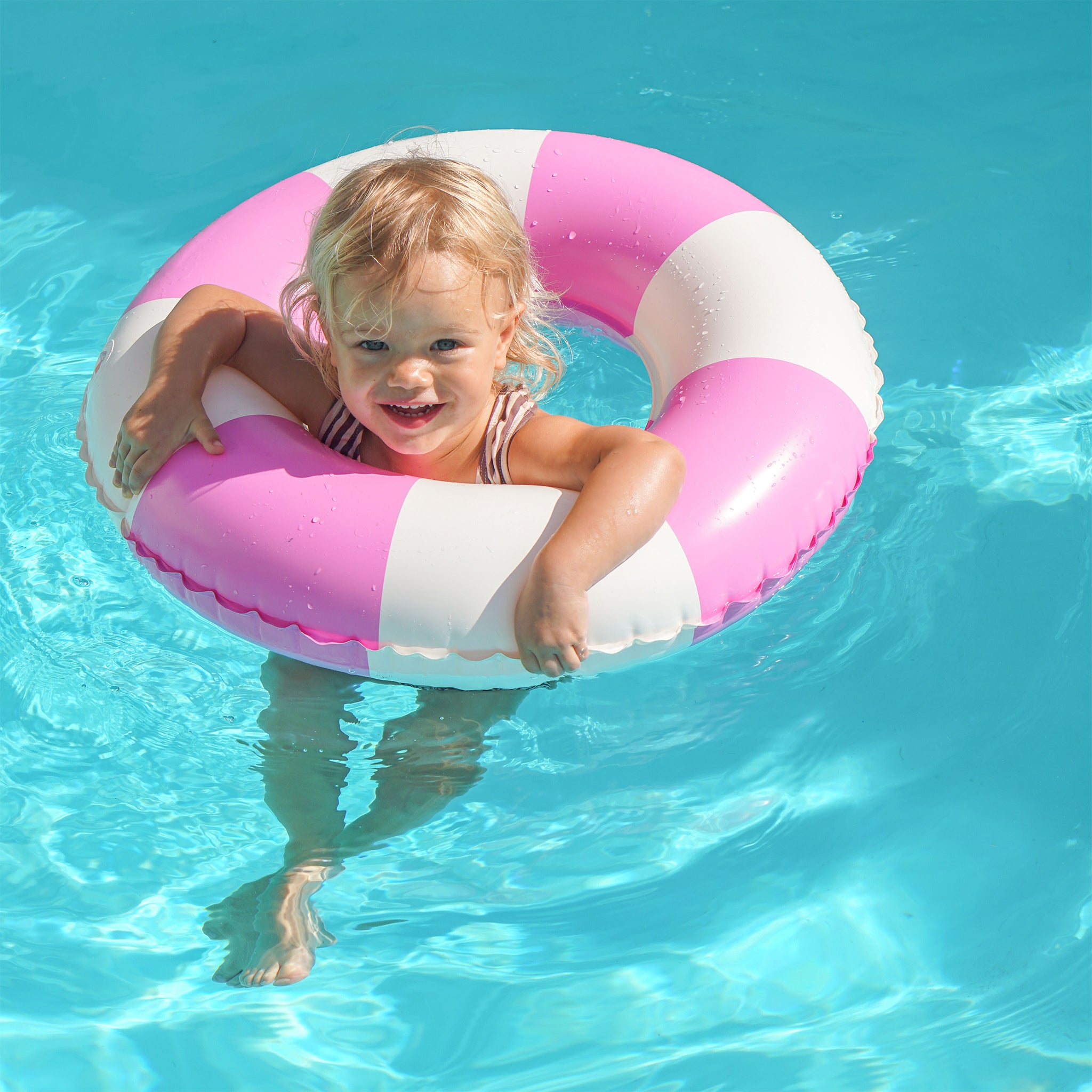 Mini Tube Pool Ring - Pool Party Magenta Stripe