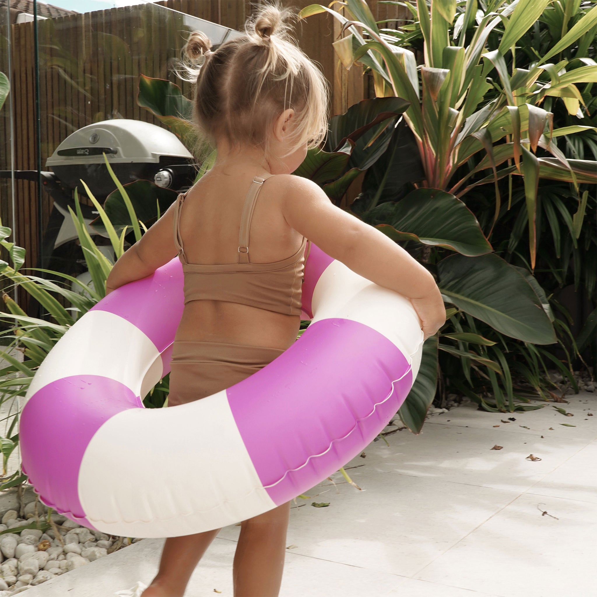 Mini Tube Pool Ring - Pool Party Magenta Stripe