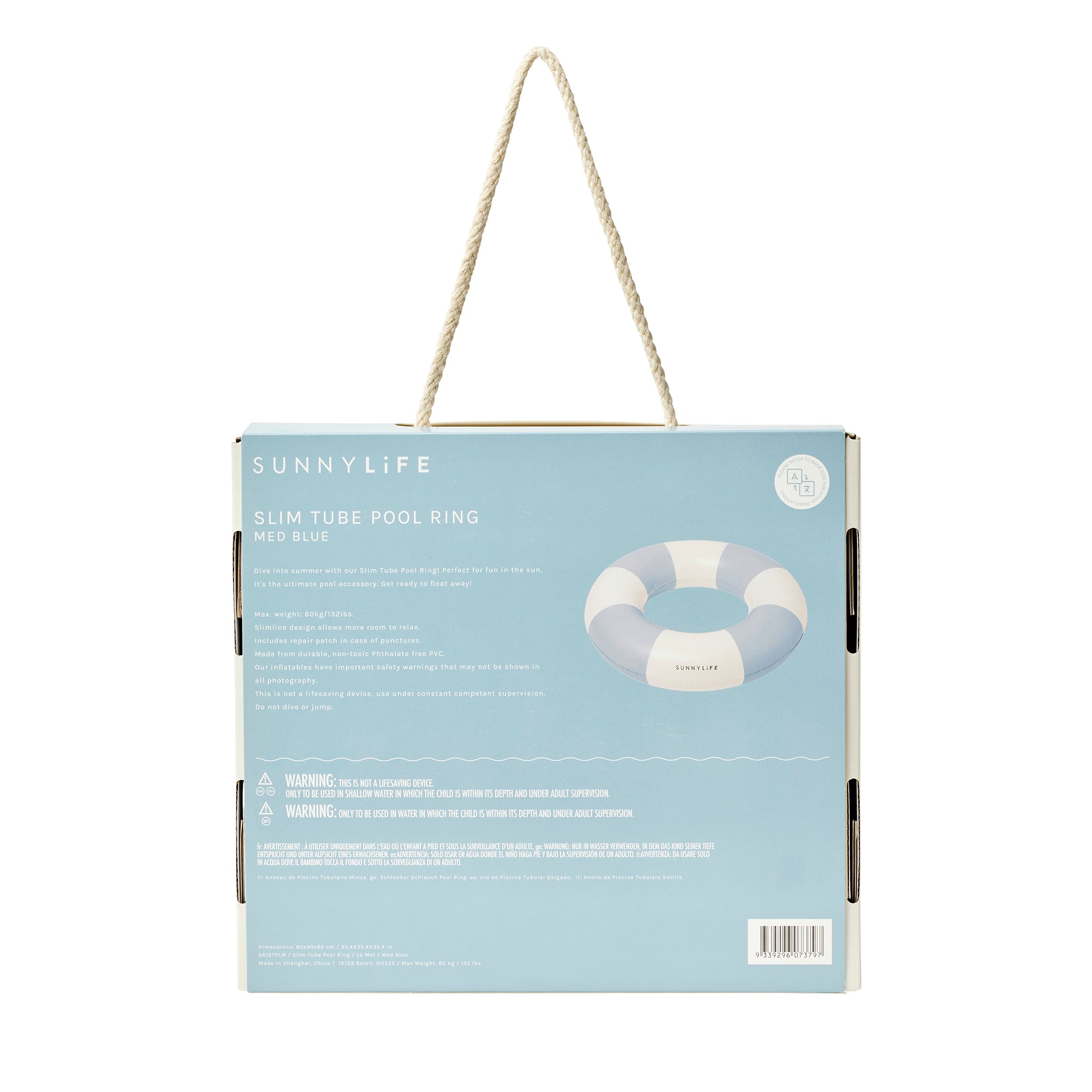 Slim Tube Pool Ring - La Mer Med Blue