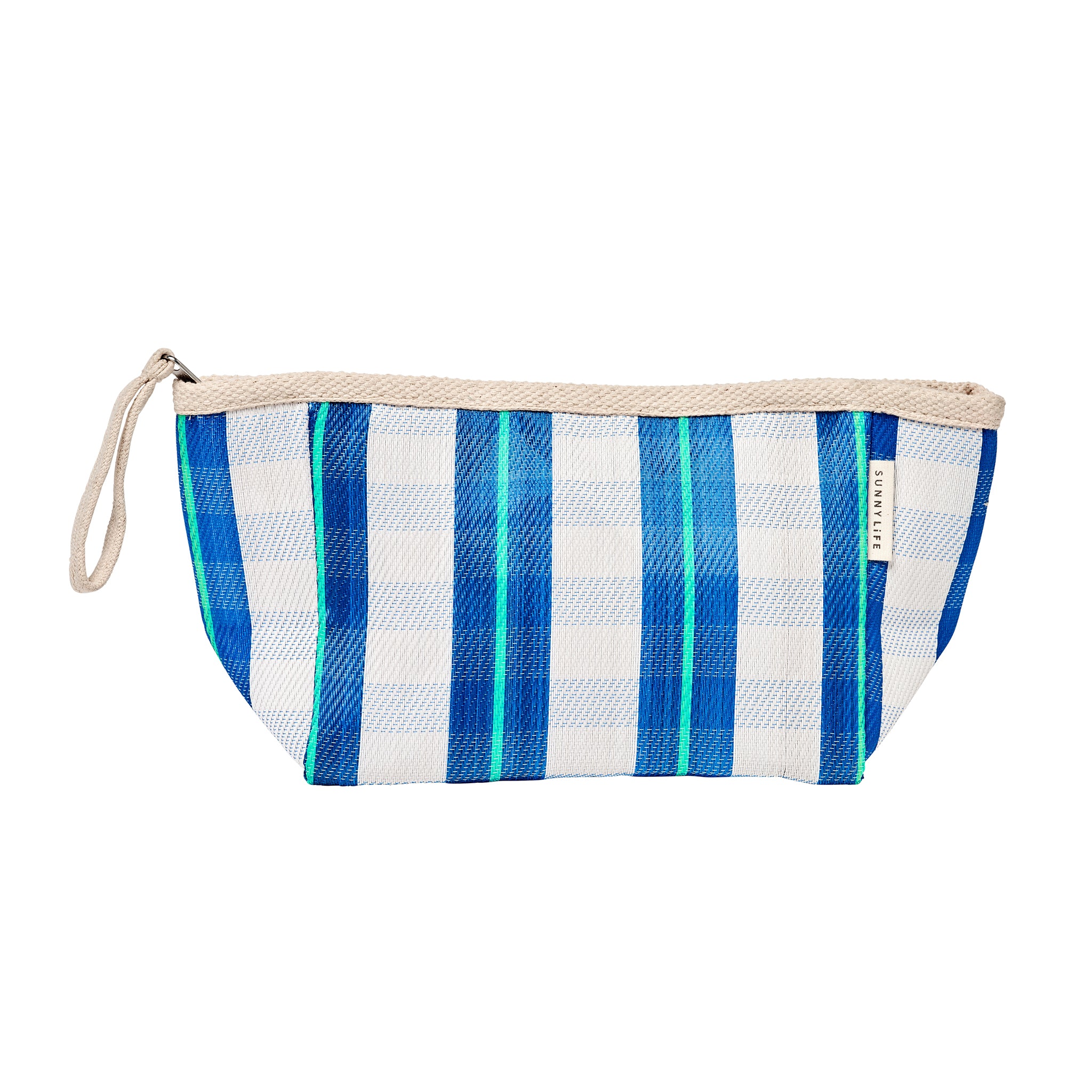 Recycled Nylon Beach Pouch - La Mer Blue Neon