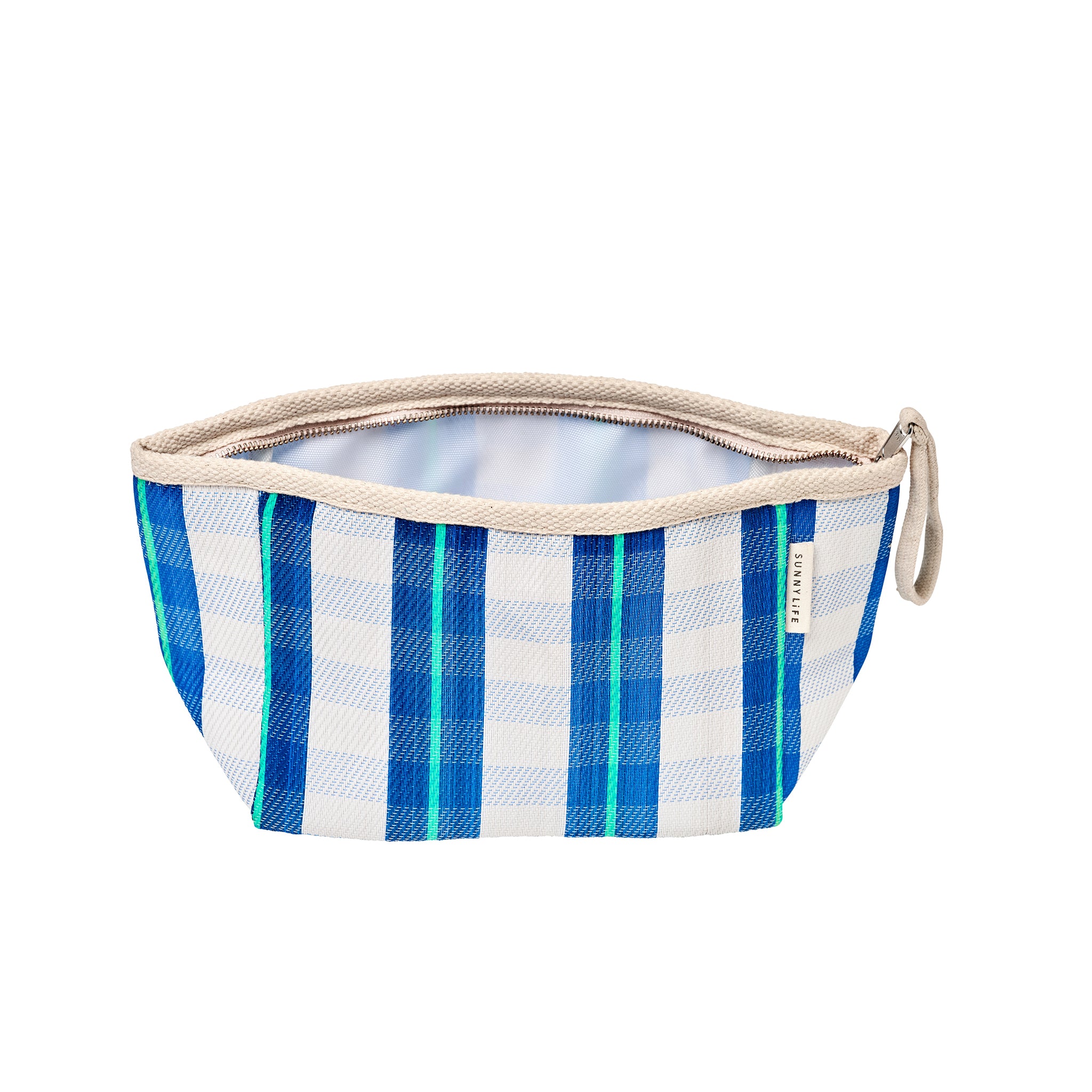 Recycled Nylon Beach Pouch - La Mer Blue Neon