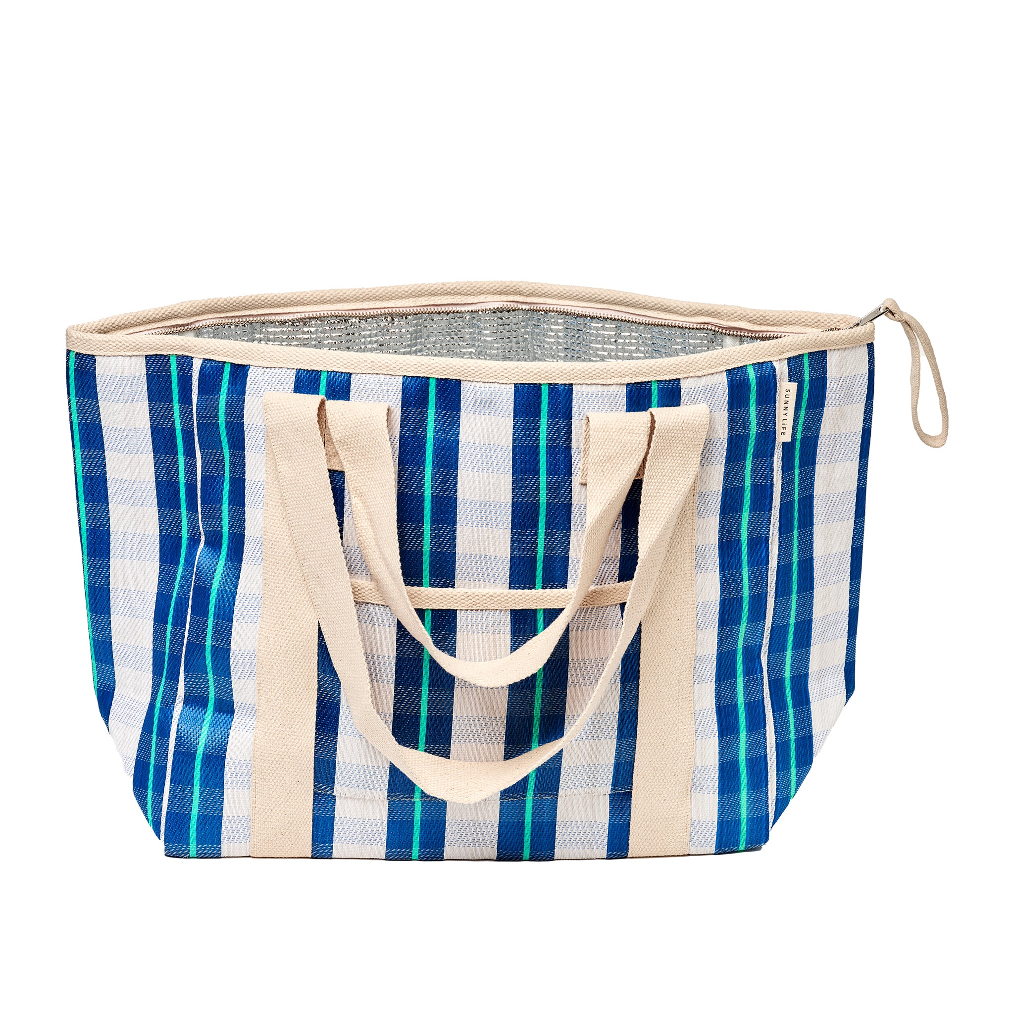 Recycled Nylon Cooler Tote - La Mer Blue Neon