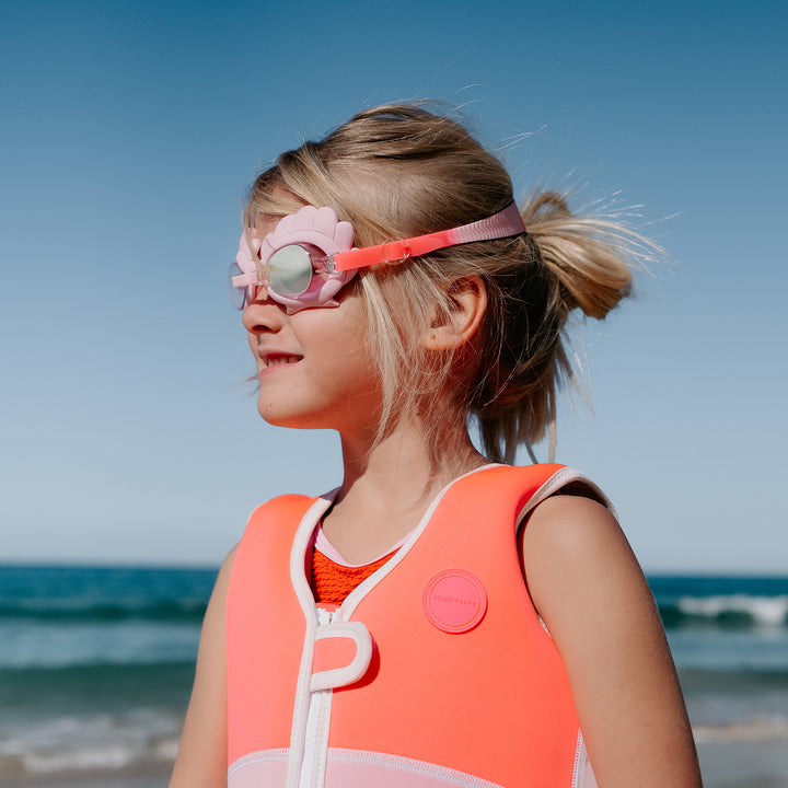 Mini-Schwimmbrille | Melody the Mermaid Neon Erdbeere